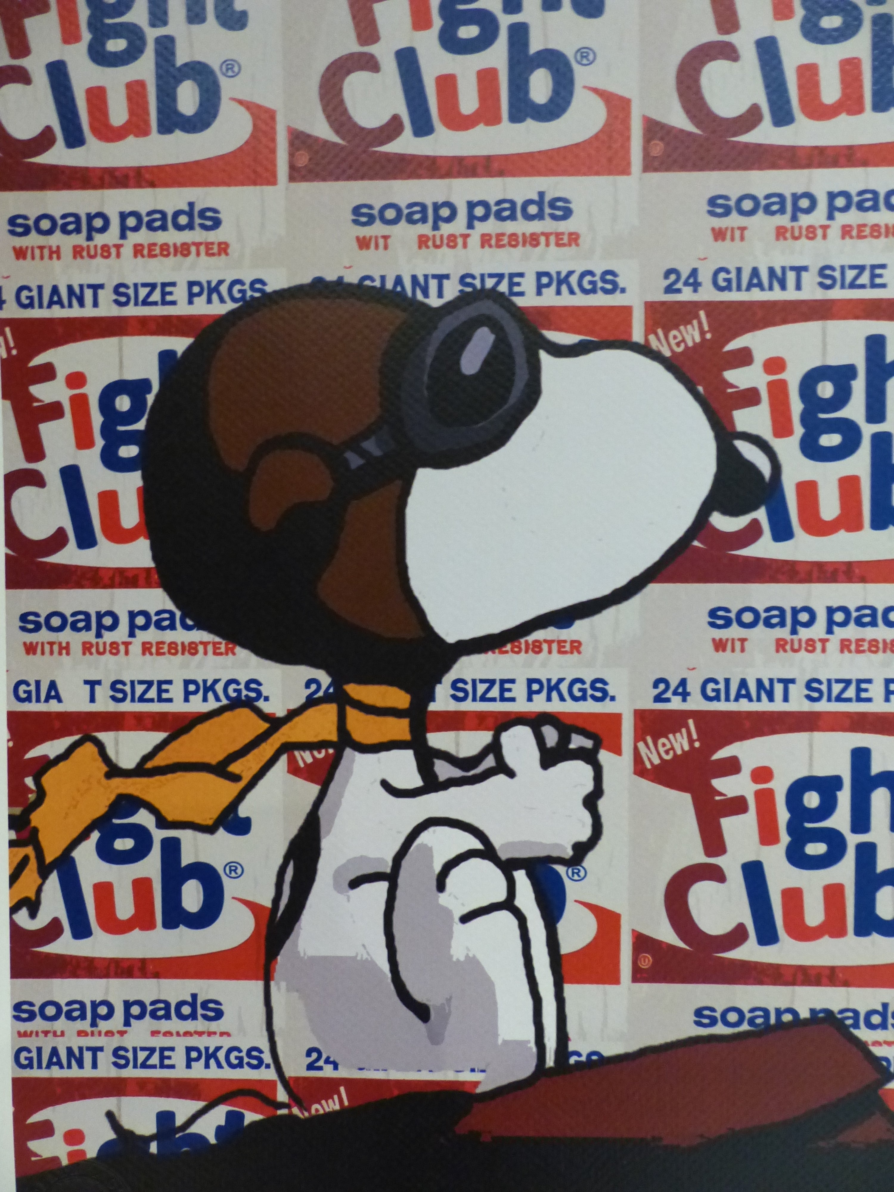 DEATH NYC fertig gerahmte Lithografie ltd. Edit. of 100 "Snoopy Fight Club" 3D Siegel COA