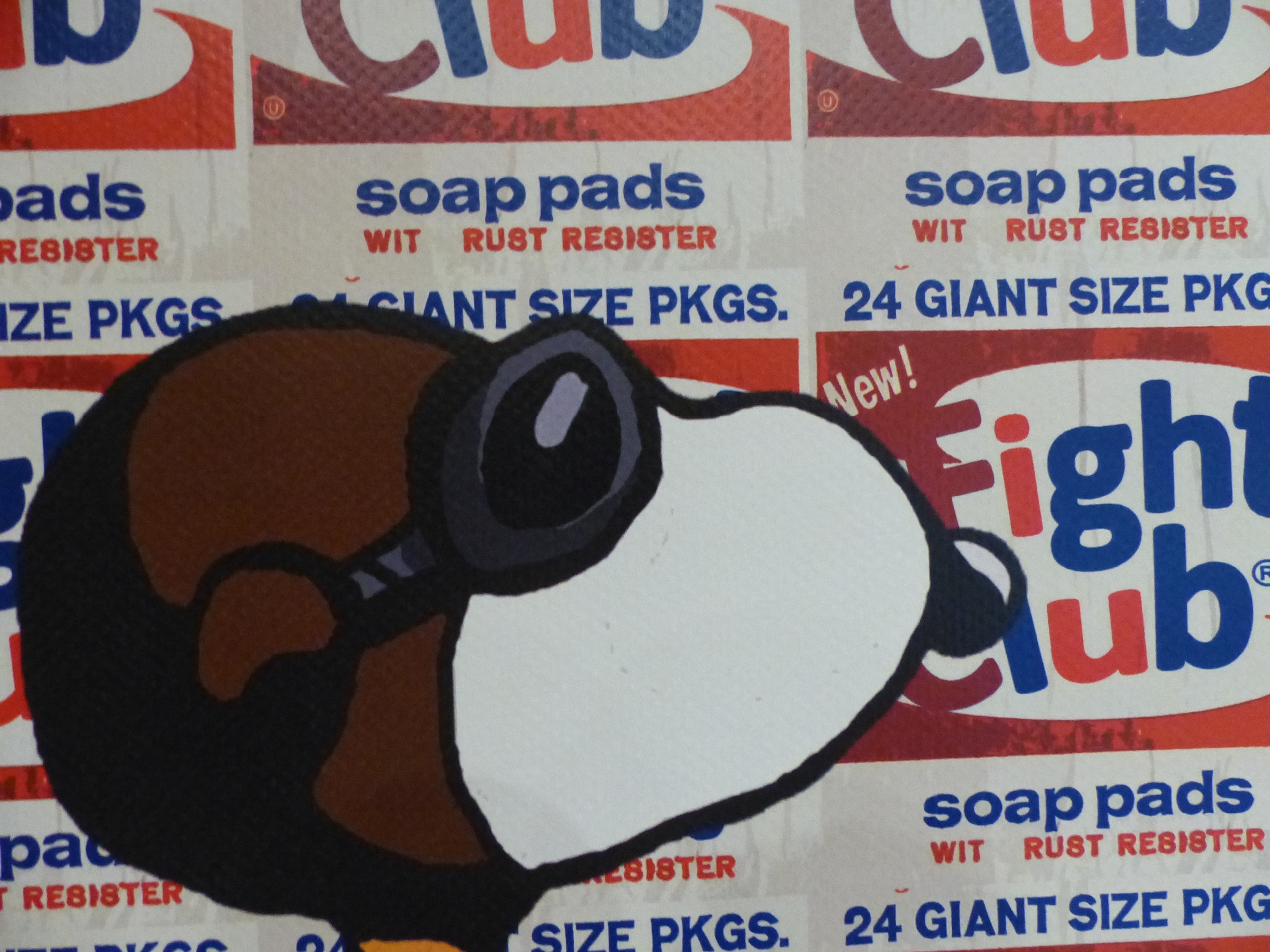 DEATH NYC fertig gerahmte Lithografie ltd. Edit. of 100 "Snoopy Fight Club" 3D Siegel COA