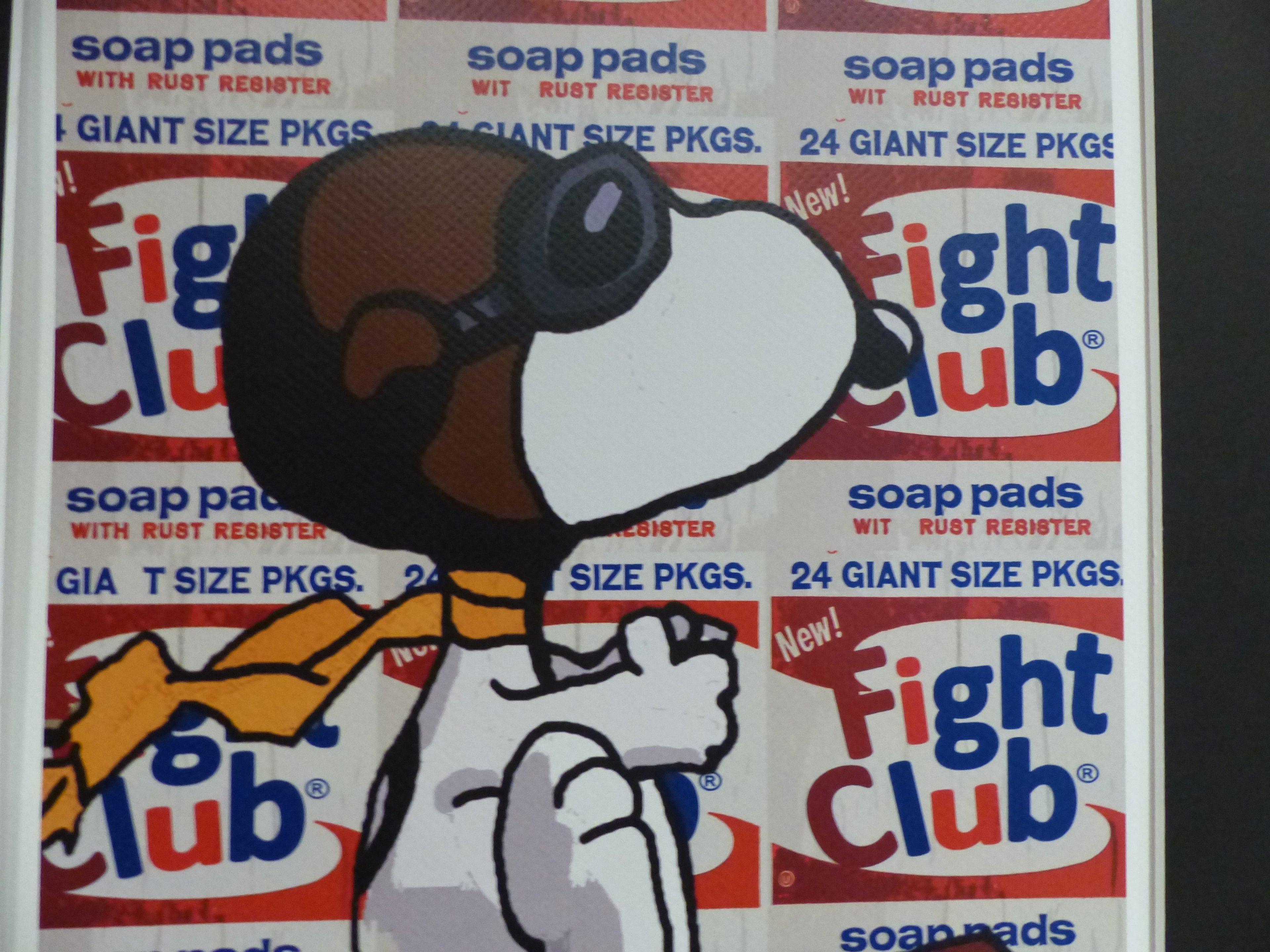 DEATH NYC fertig gerahmte Lithografie ltd. Edit. of 100 "Snoopy Fight Club" 3D Siegel COA