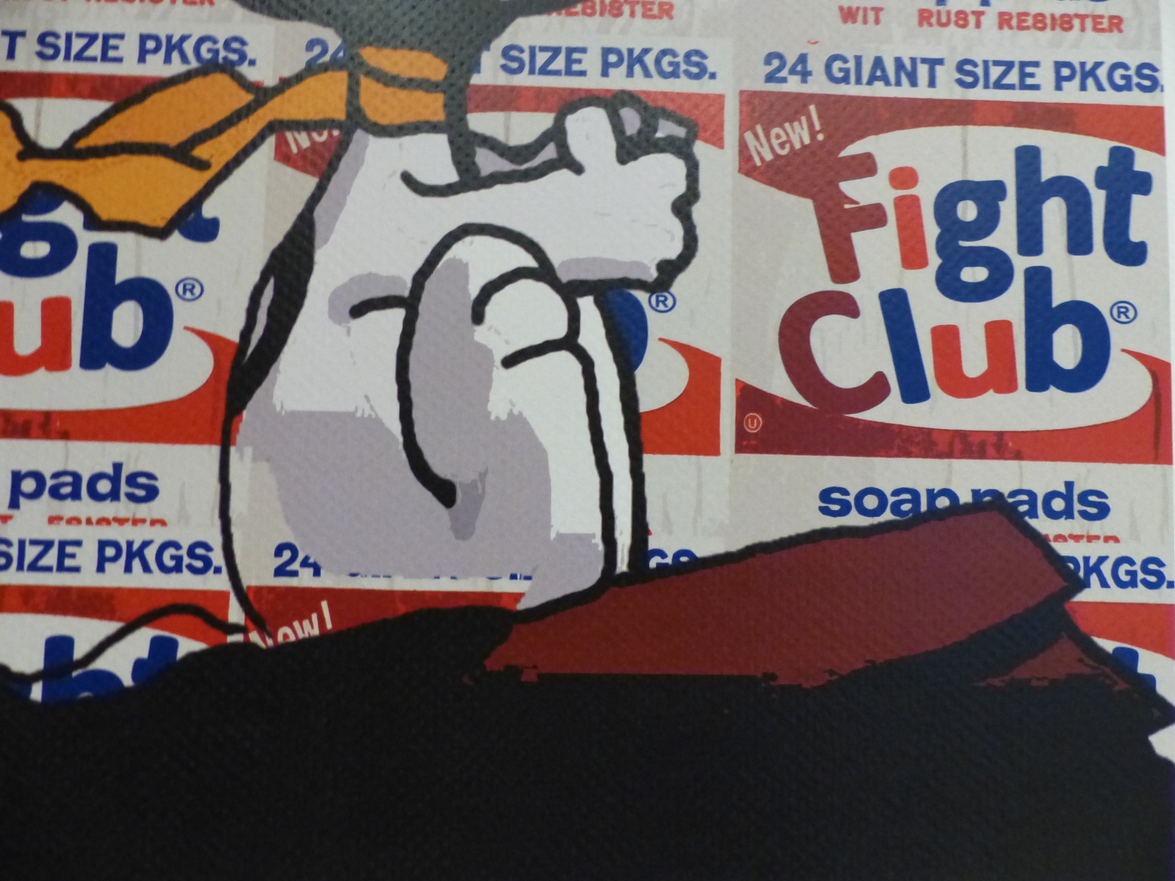DEATH NYC fertig gerahmte Lithografie ltd. Edit. of 100 "Snoopy Fight Club" 3D Siegel COA