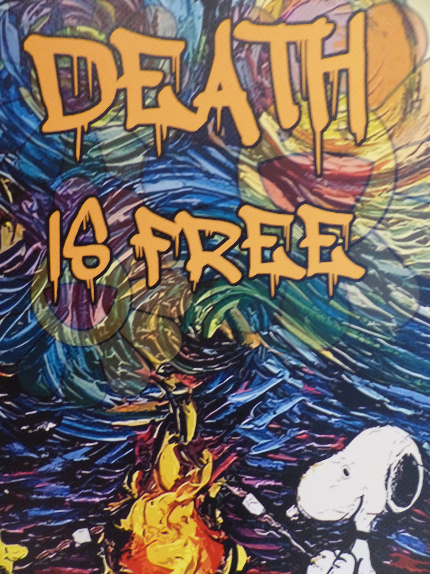 DEATH NYC fertig gerahmte Lithografie ltd. Edit. of 100 "Snoopy and Woodstock" 3D Siegel COA