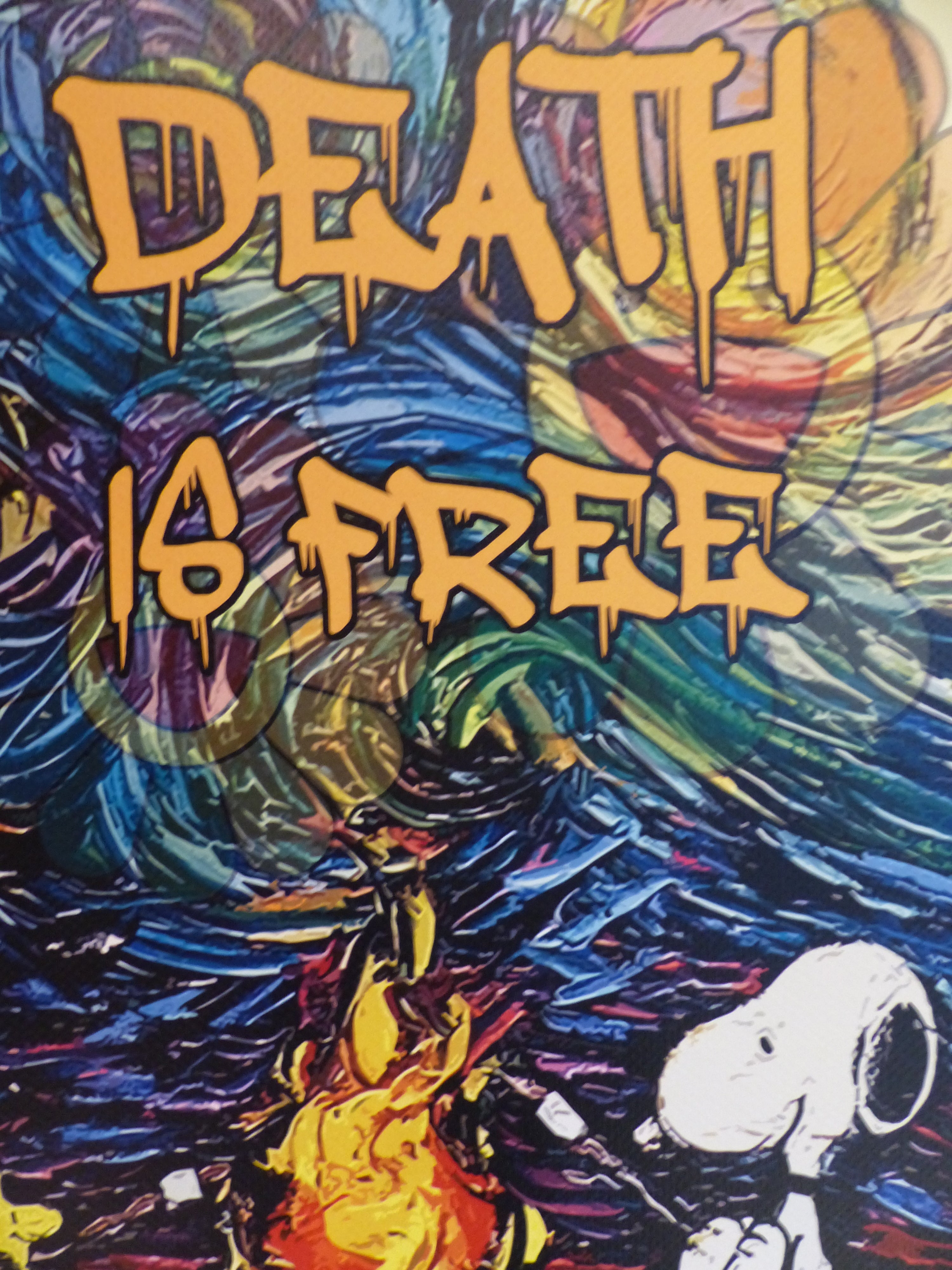 DEATH NYC fertig gerahmte Lithografie ltd. Edit. of 100 "Snoopy and Woodstock" 3D Siegel COA