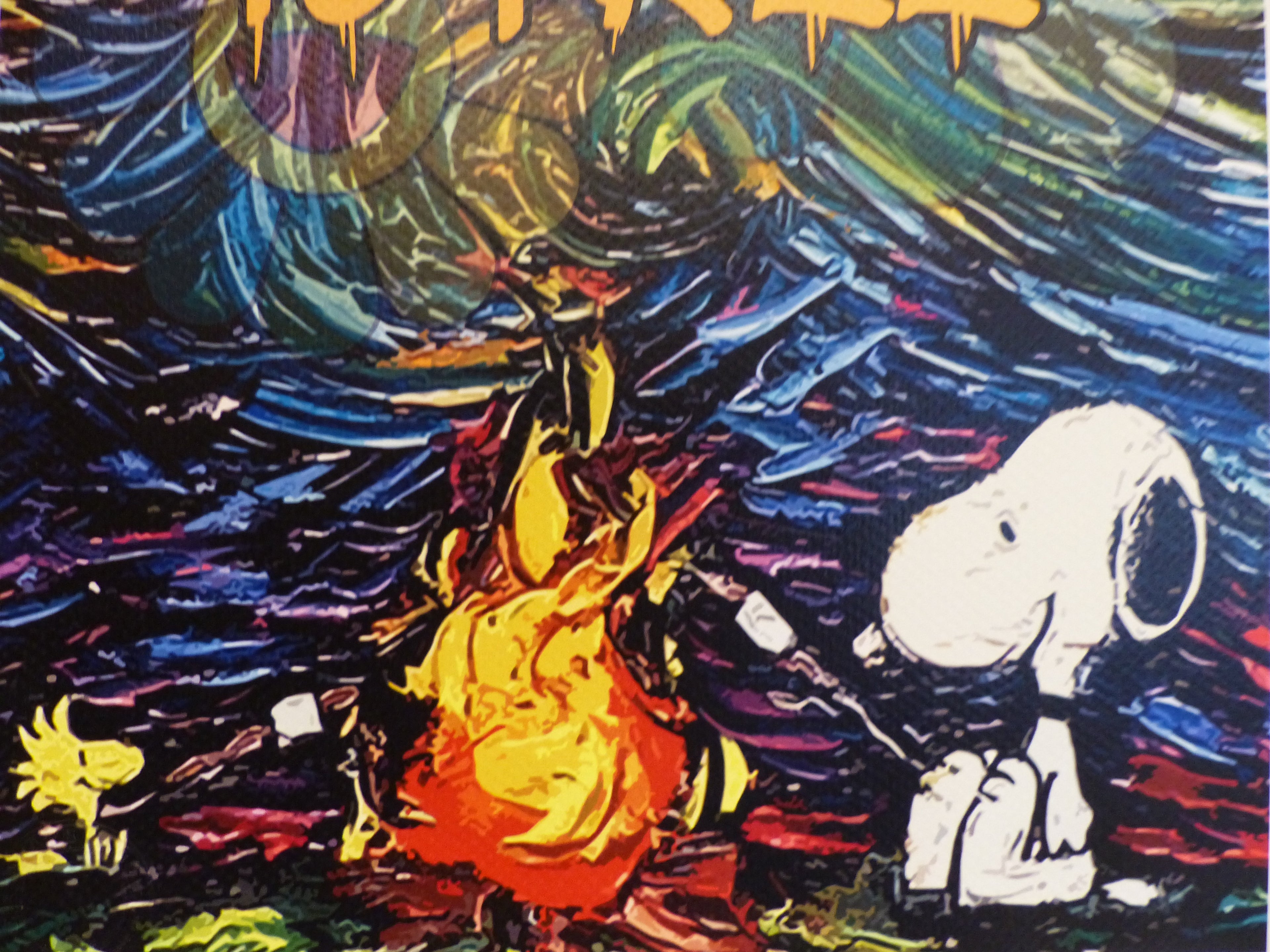 DEATH NYC fertig gerahmte Lithografie ltd. Edit. of 100 "Snoopy and Woodstock" 3D Siegel COA