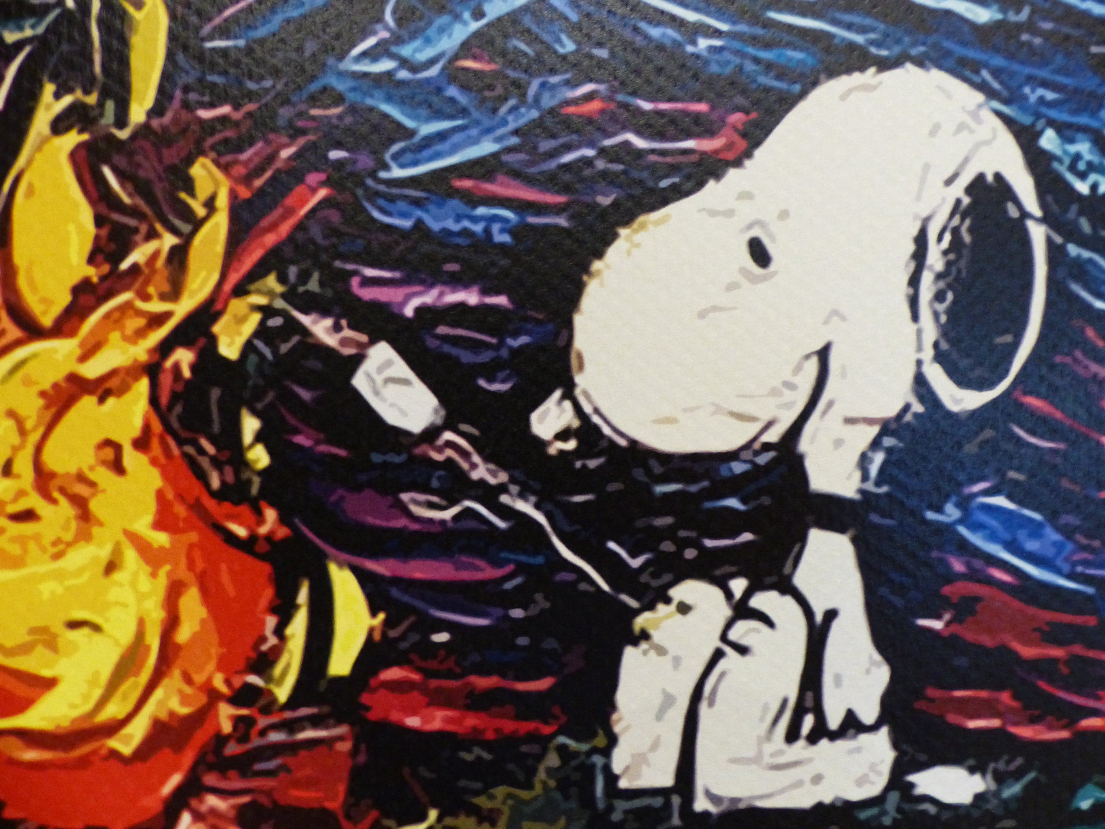 DEATH NYC fertig gerahmte Lithografie ltd. Edit. of 100 "Snoopy and Woodstock" 3D Siegel COA