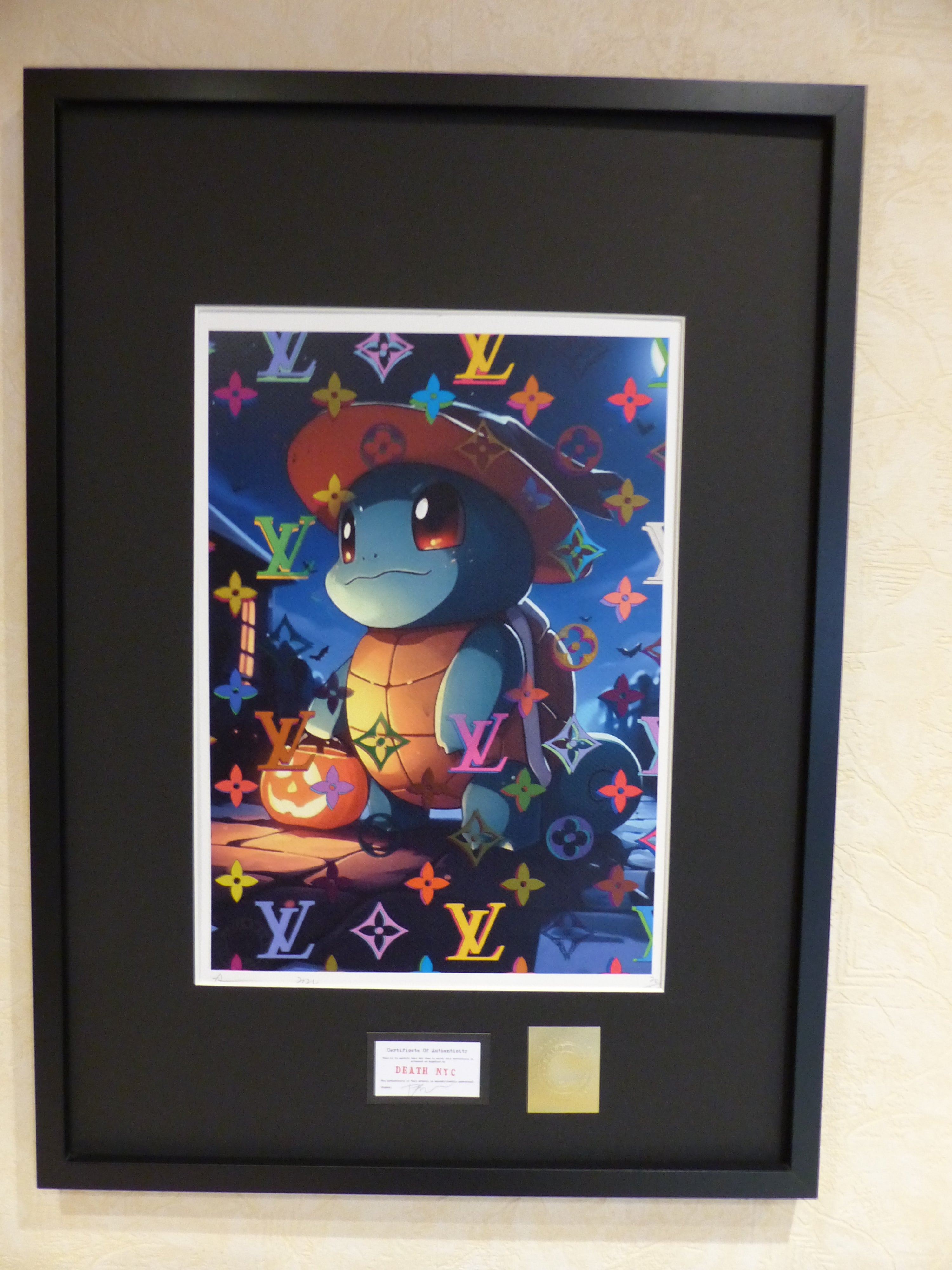 DEATH NYC gerahmte Lithografie ltd. Edit. of 100  "Super Mario Toad" 3D Siegel COA