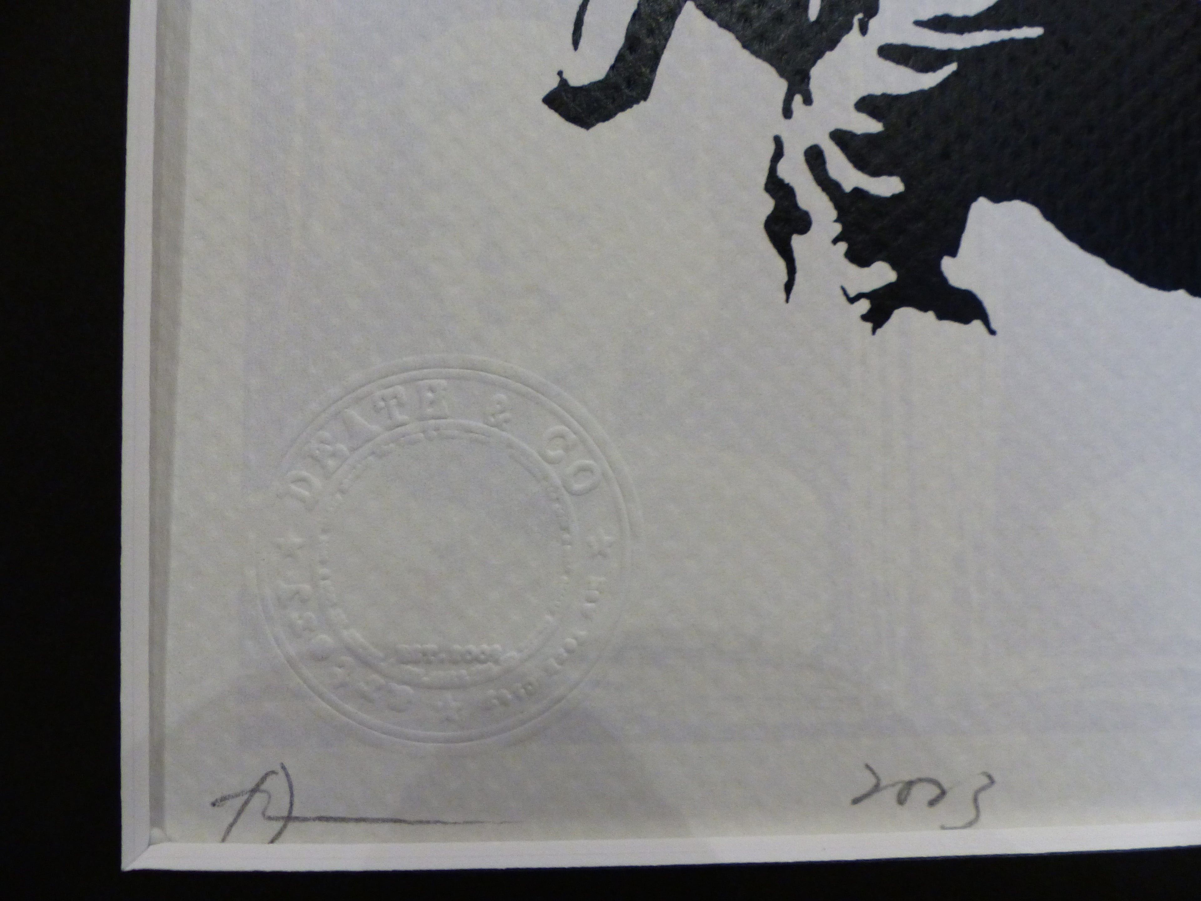 DEATH NYC fertig gerahmte Lithografie ltd.Edition "Peace Soldier Banksy II" 3D Siegel und COA
