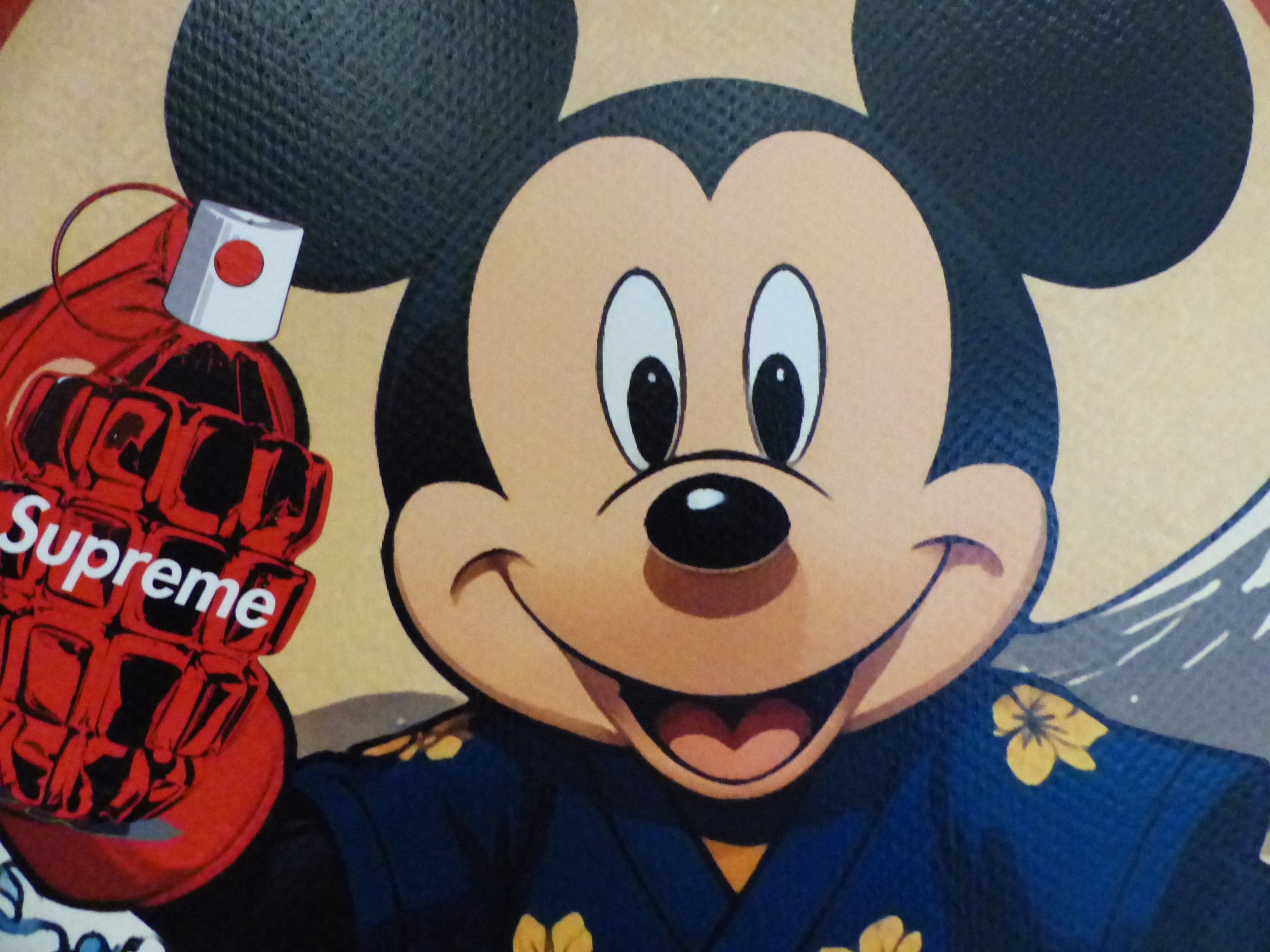DEATH NYC fertig gerahmte Lithografie ltd. Edit of 100 "Mickey Mouse boxing" 3D Siegel COA