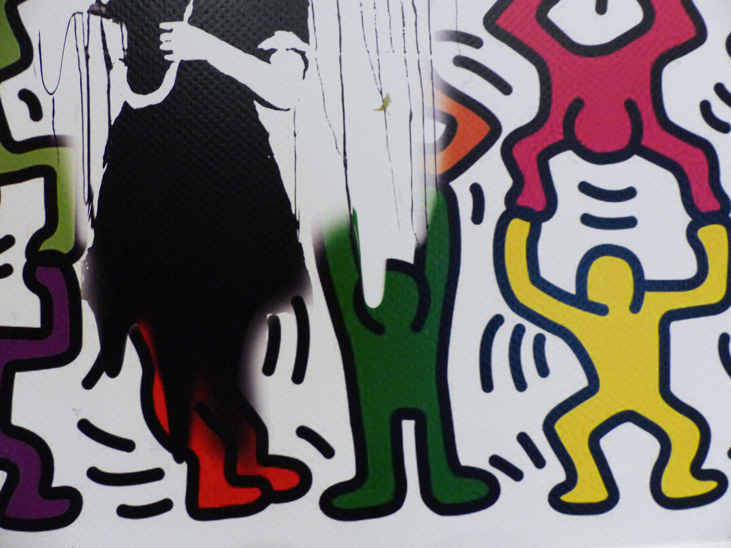 DEATH NYC fertig gerahmte Lithografie ltd. Edit. of 120"Banksy Umbrella Girl Keith Haring" 3D Siegel COA