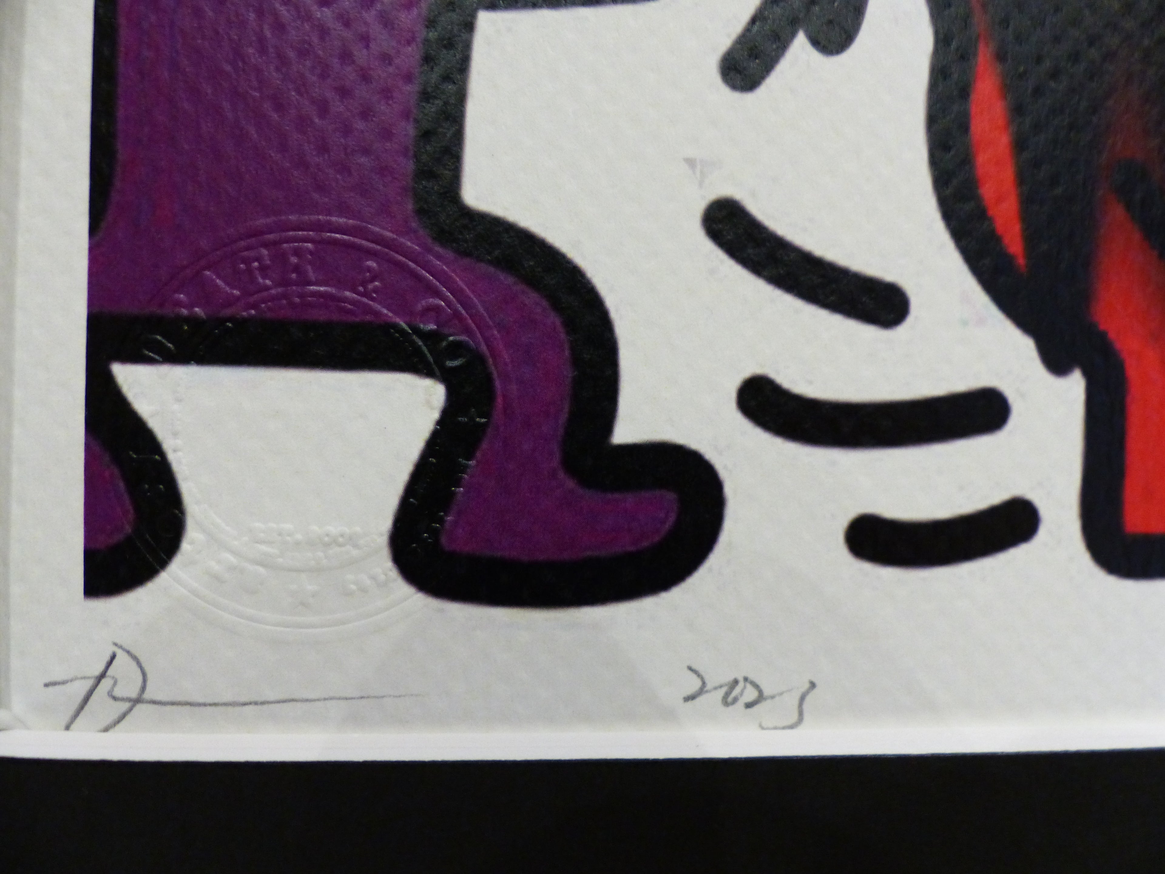 DEATH NYC fertig gerahmte Lithografie ltd. Edit. of 120"Banksy Umbrella Girl Keith Haring" 3D Siegel COA