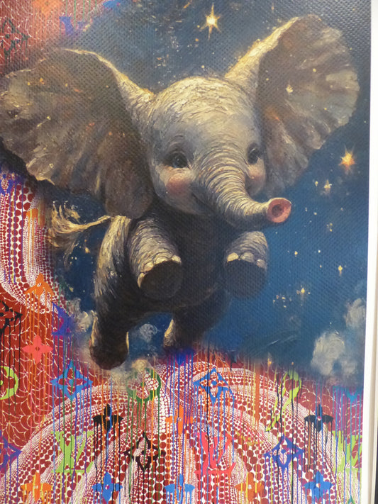 DEATH NYC fertig gerahmte Lithografie ltd Edit of 100 "Disney's Dumbo II" 3D Siegel COA