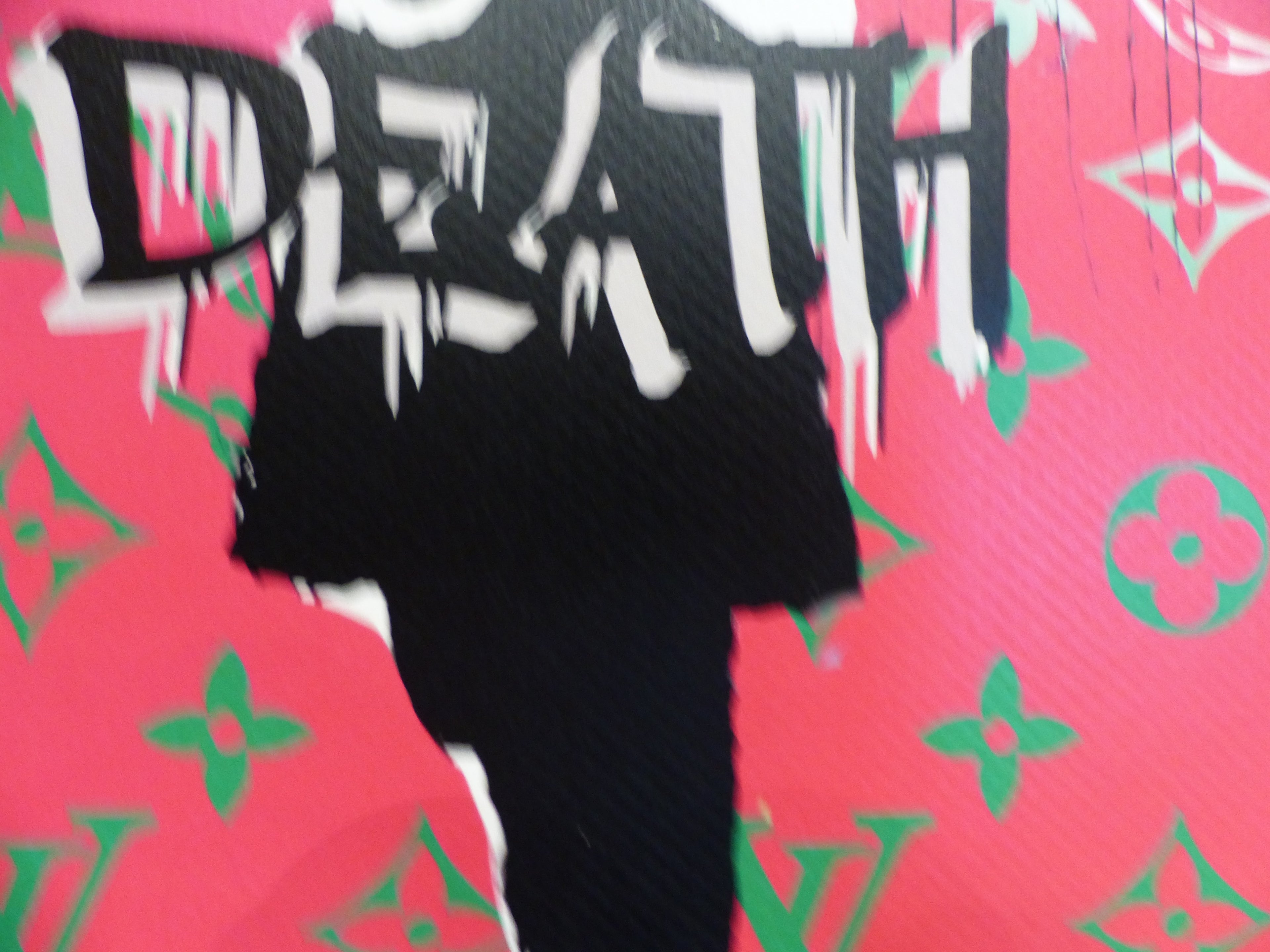 DEATH NYC fertig gerahmte Lithografie ltd. Edit of 100 " Banksy Umbrella Girl purple" 3D Siegel COA