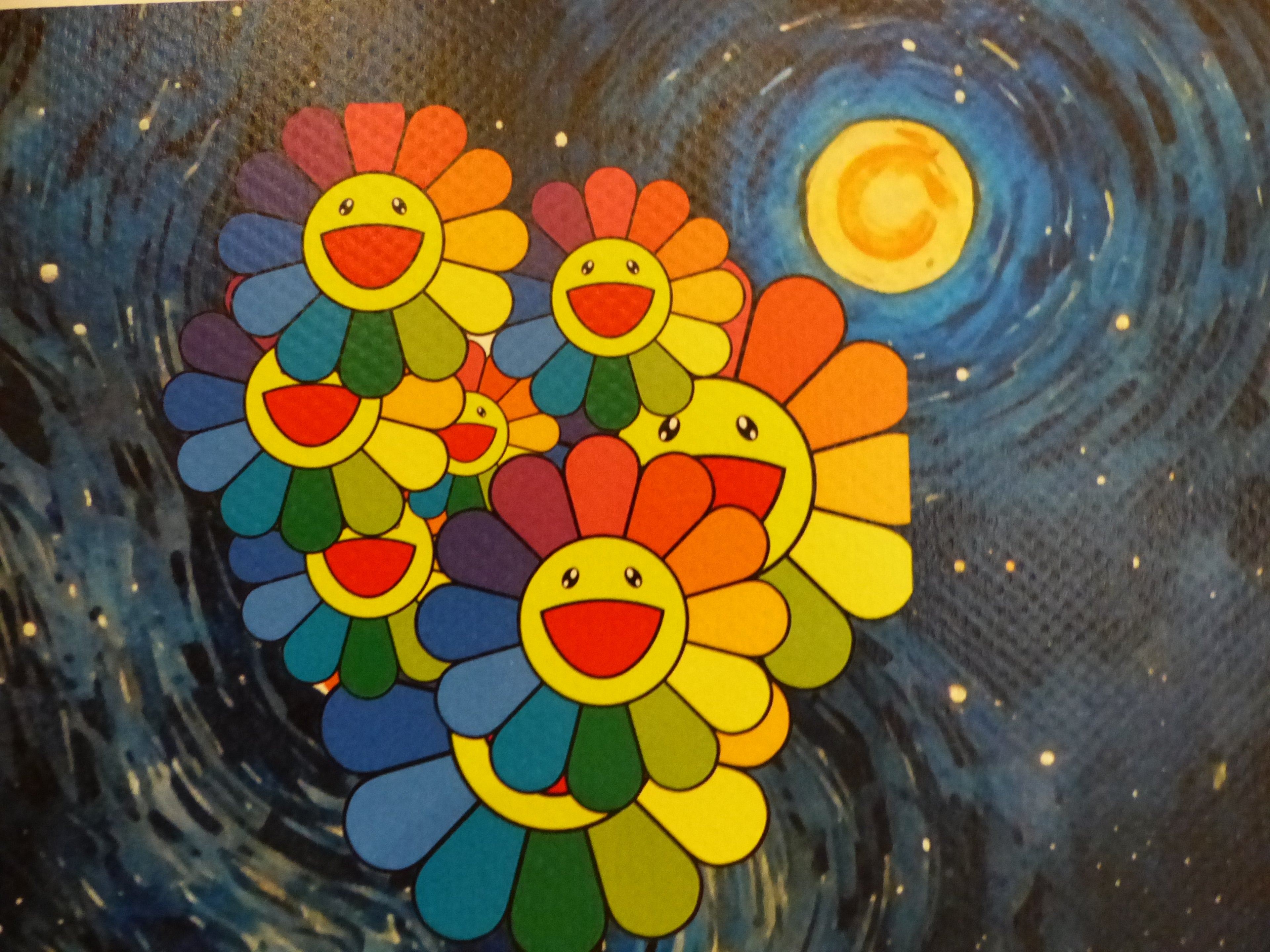 DEATH NYC gerahnmte Lithografie ltd. Edit. of "Balloon Girl van Gogh and Murakami flower" 3D Siegel COA