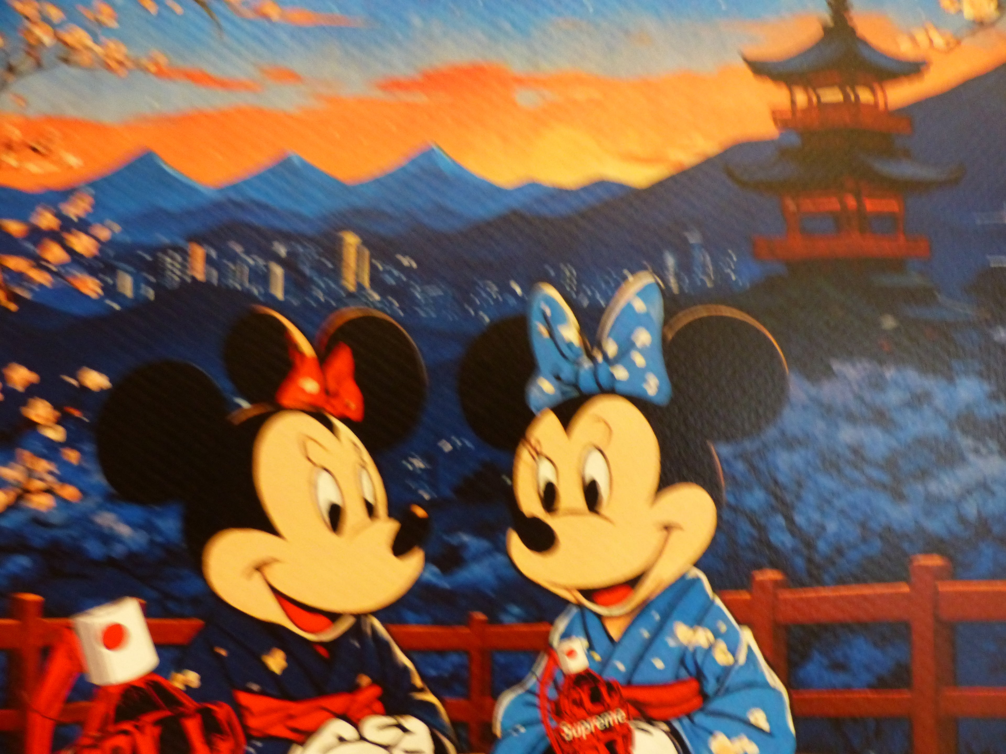 DEATH NYC fertig gerahmte Lithografie ltd. Edit.of 100 "Minnie and Mickey Mouse" 3D Siegel COA