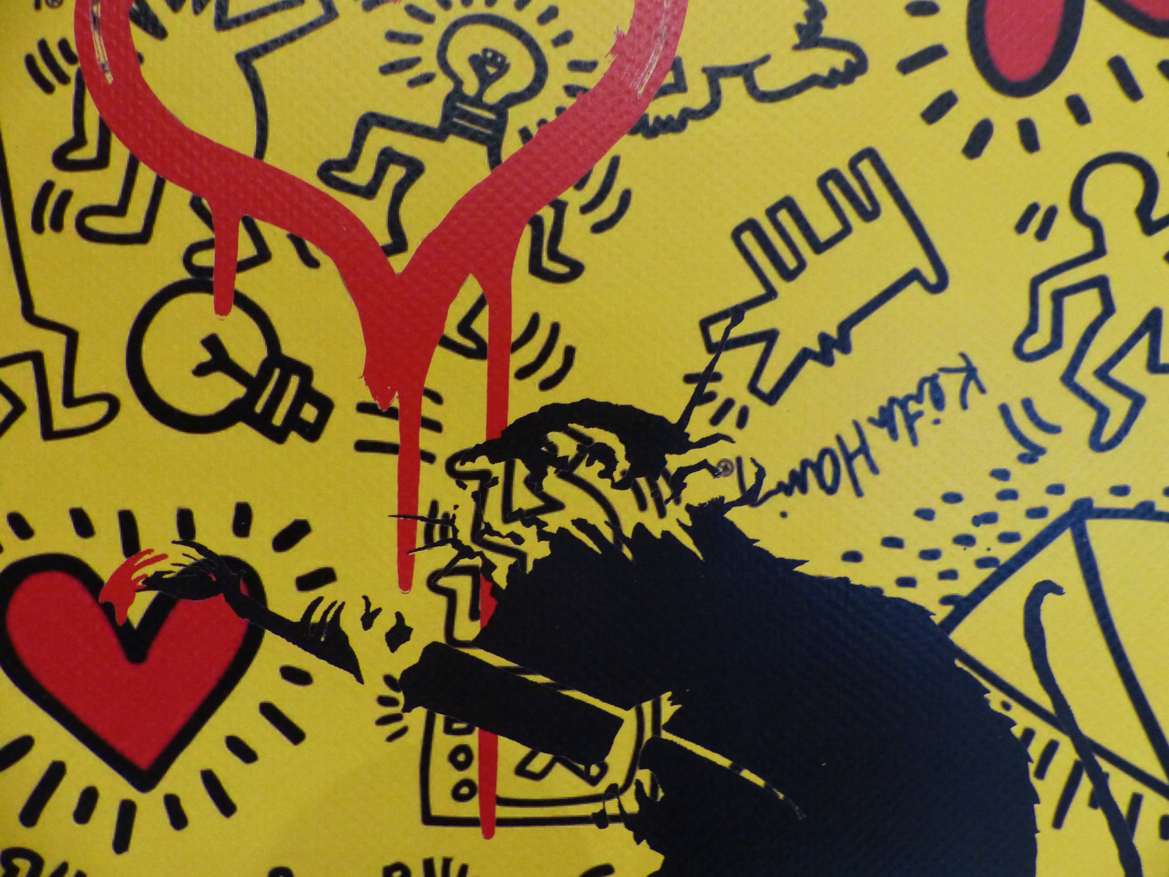 DEATH NYC fertig gerahmte Lithografie ltd.Edit. of 100 "Banksy Love Rat KeithHaring" 3D Siegel and COA
