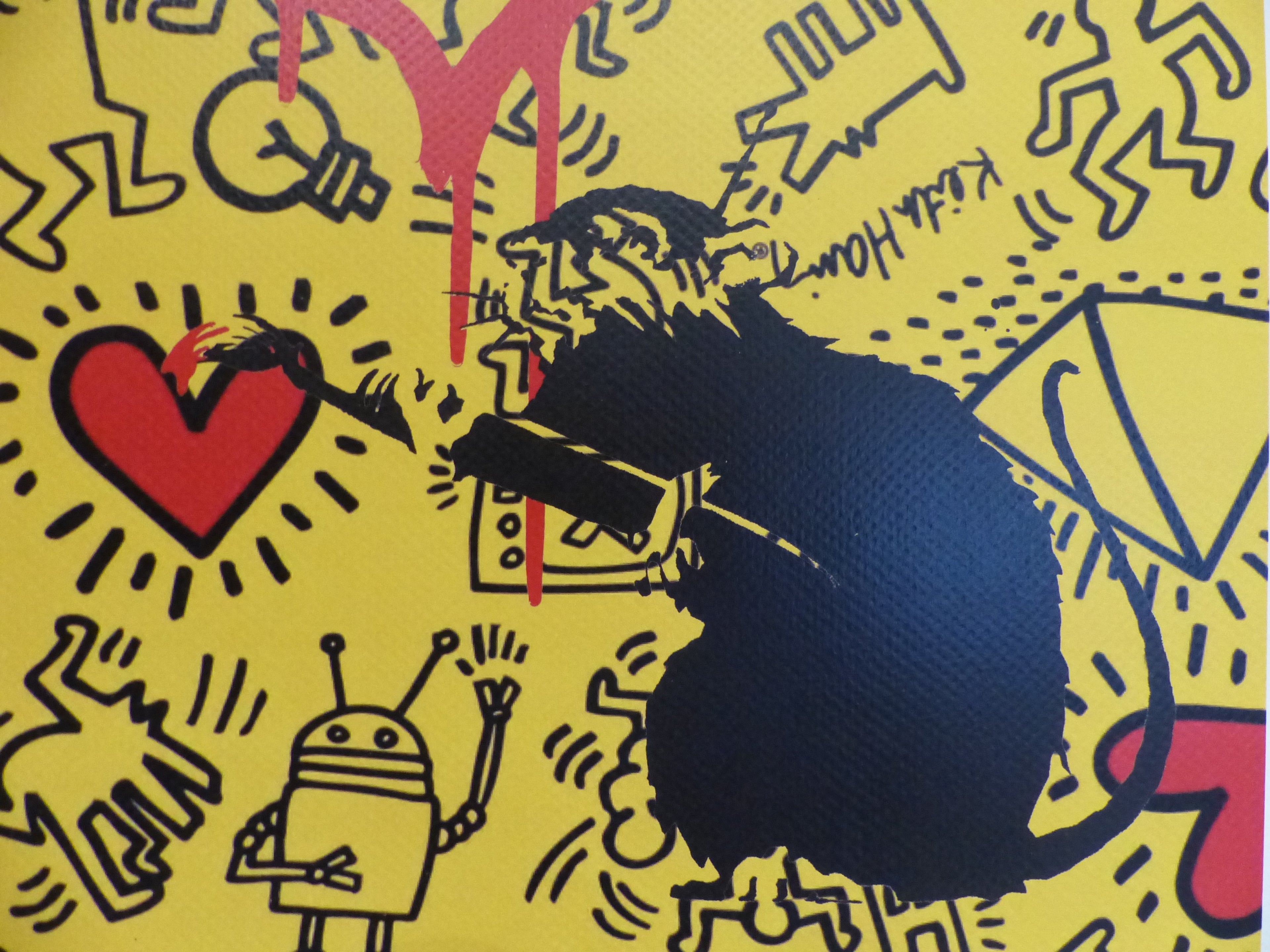 DEATH NYC fertig gerahmte Lithografie ltd.Edit. of 100 "Banksy Love Rat KeithHaring" 3D Siegel and COA