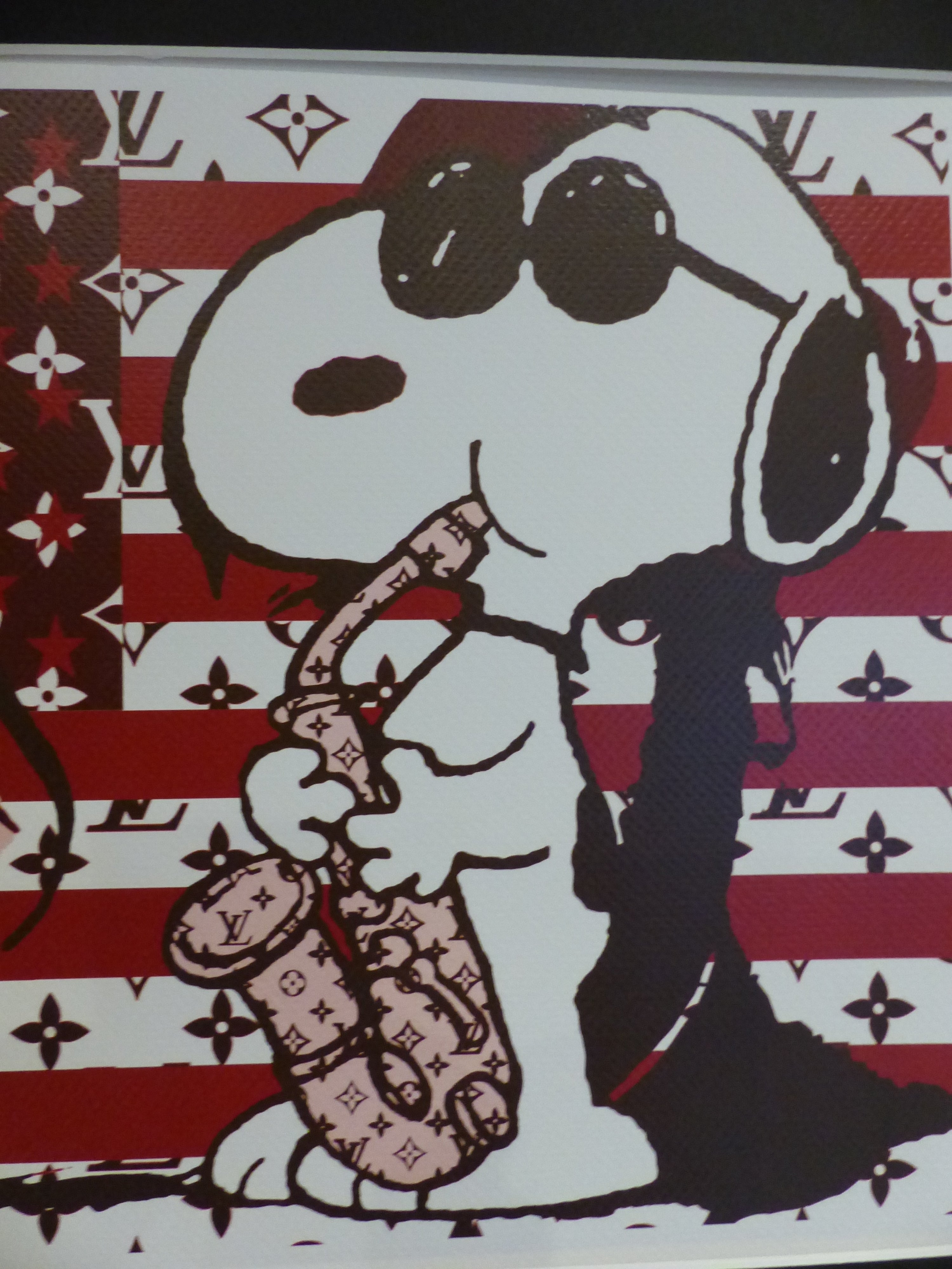 DEATH NYC fertig gerahmte Lithografie ltd. Edit. of "100""Snoopy and Woodstock" 3D Siegel COA zertif.