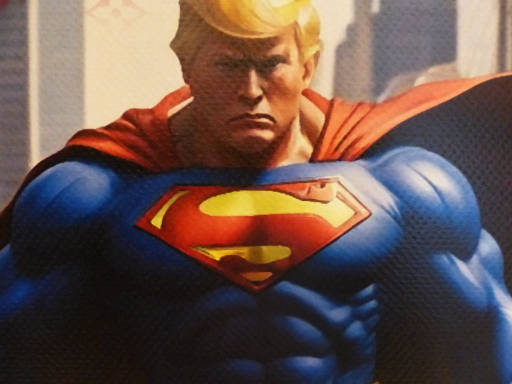 DEATH NYC fertig gerahmte Lithografie ltd. Edit. of 100 "Super Trump" 3D Siegel u COA