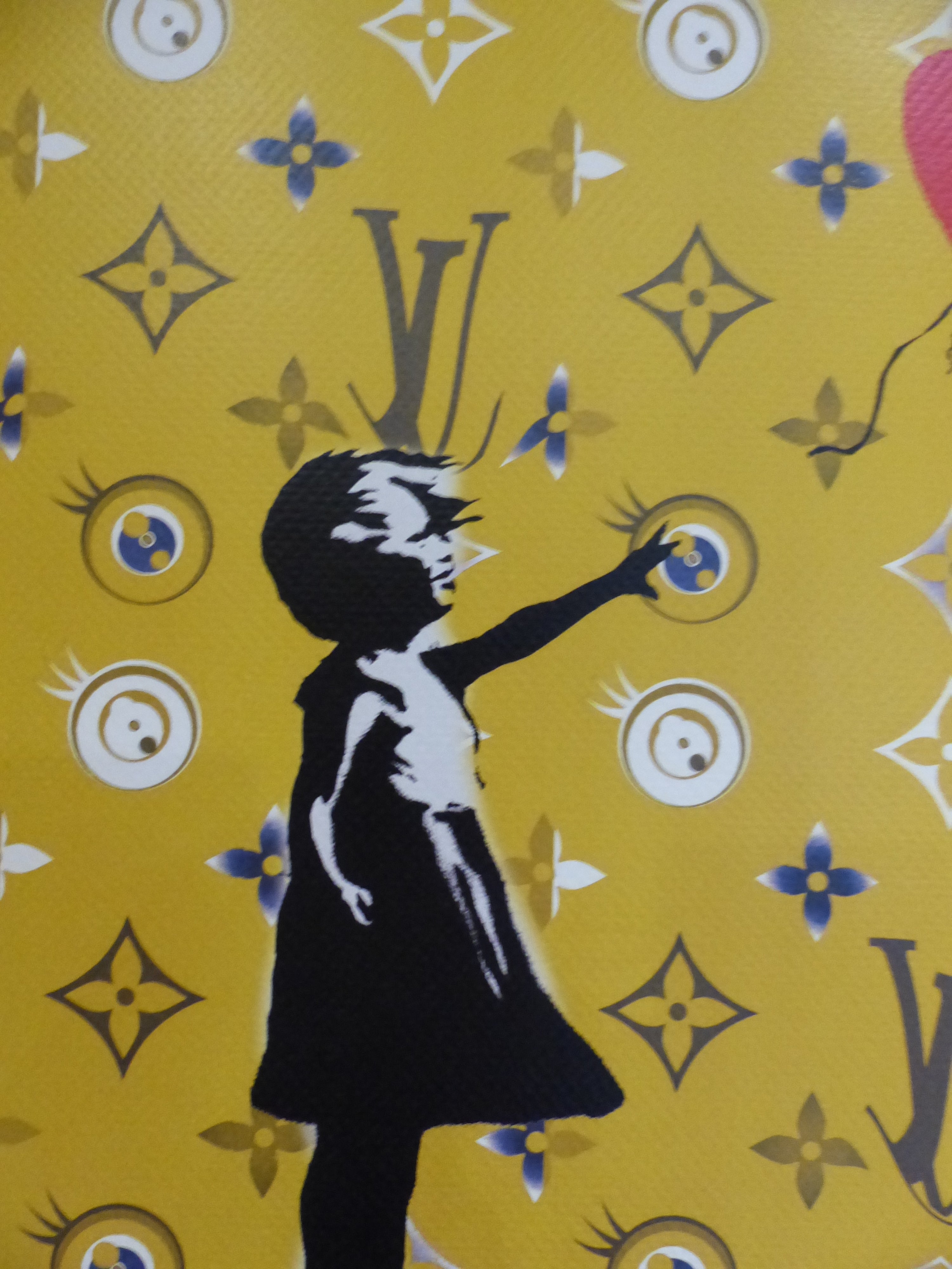 DEATH NYC fertig gerahmte Lithografie ltd. Edit of 100 "Banksy Balloon Girl" 3D Siegel COA