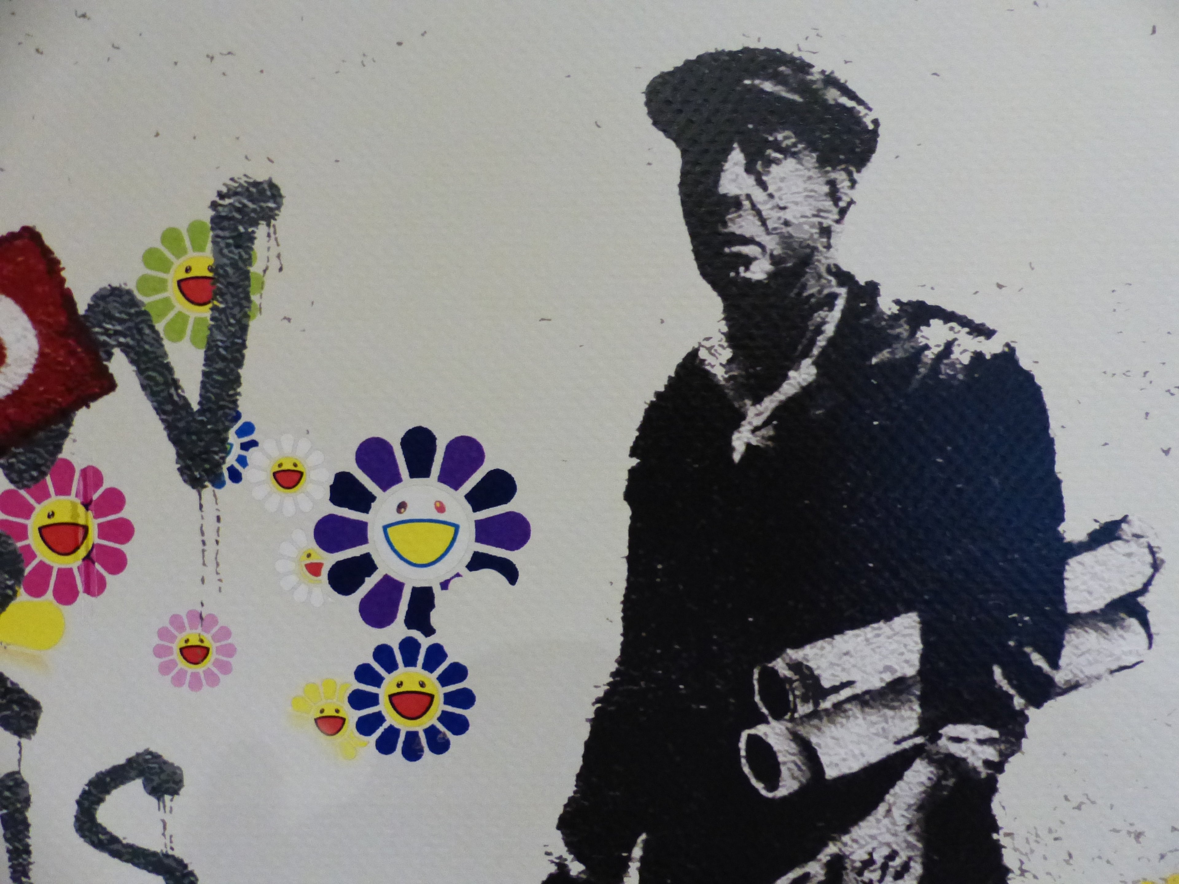 DEATH NYC fertig gerahmte Lithografie ltd. Edit of 120 "Banksy Dreams Cancelled" 3D Siegel COA