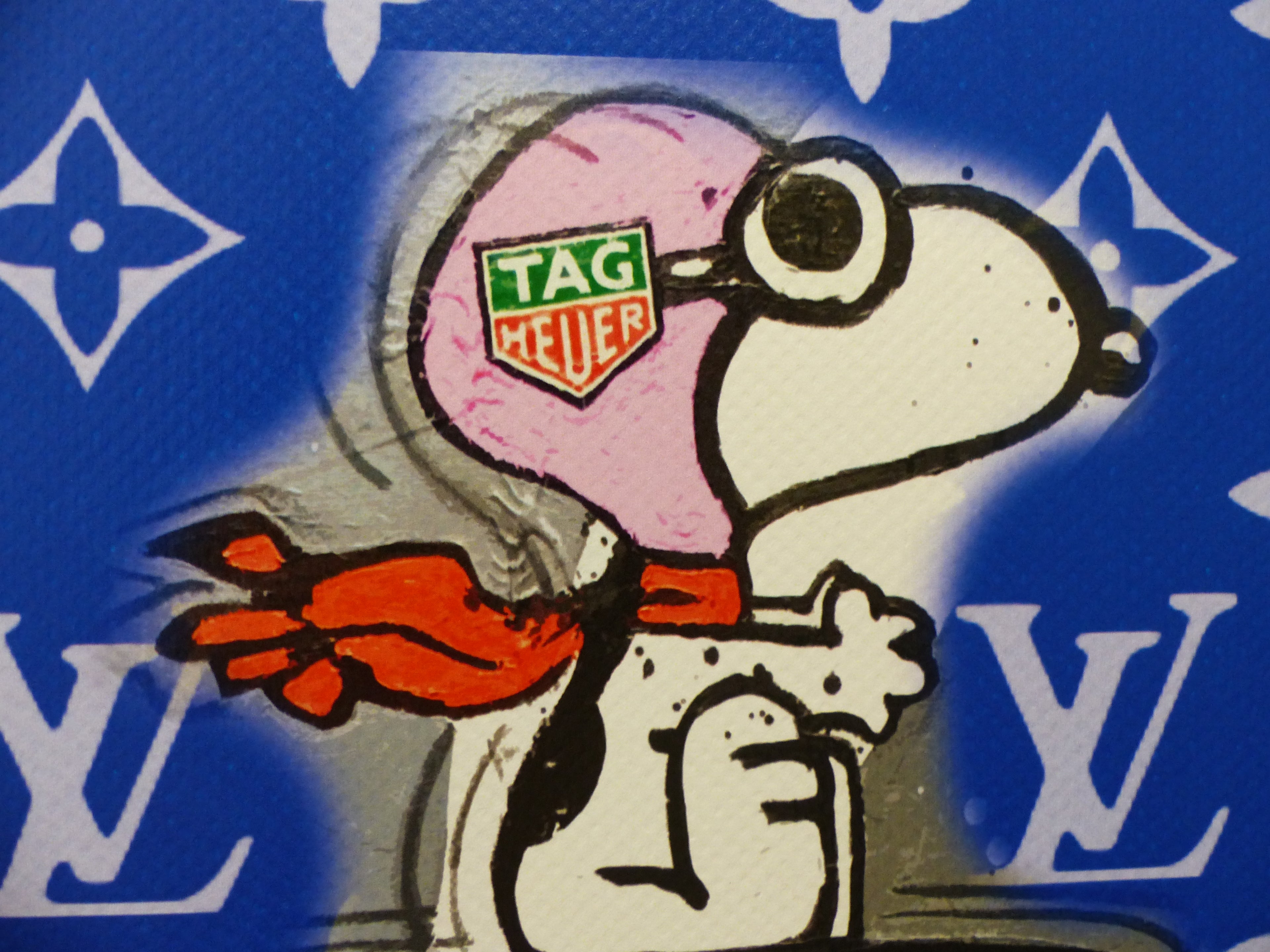 DEATH NYC  Lithografie "Snoopy with Porsche" ltd. Edition of "120",  3D Siegel COA