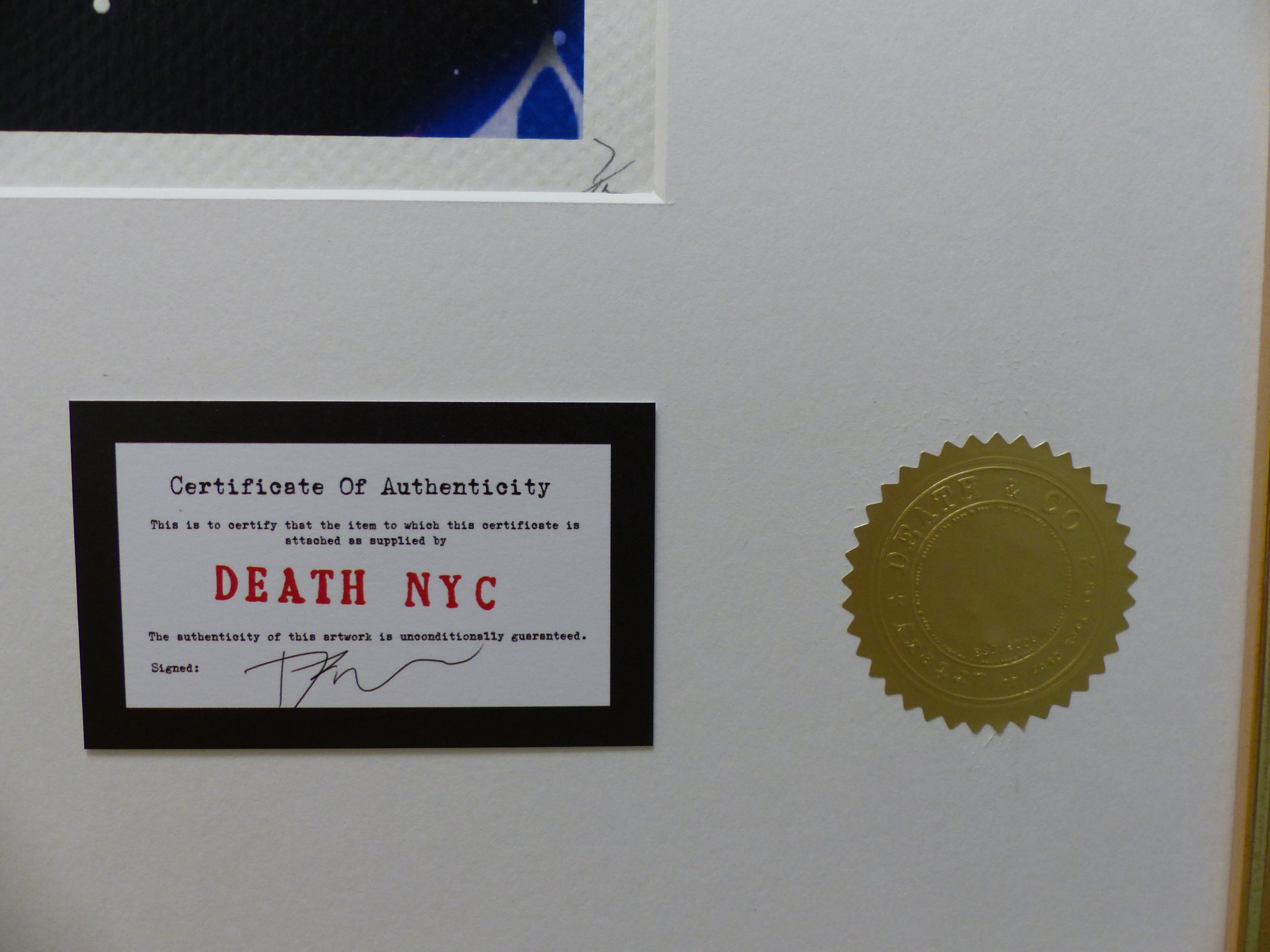 DEATH NYC  Lithografie "Snoopy with Porsche" ltd. Edition of "120",  3D Siegel COA