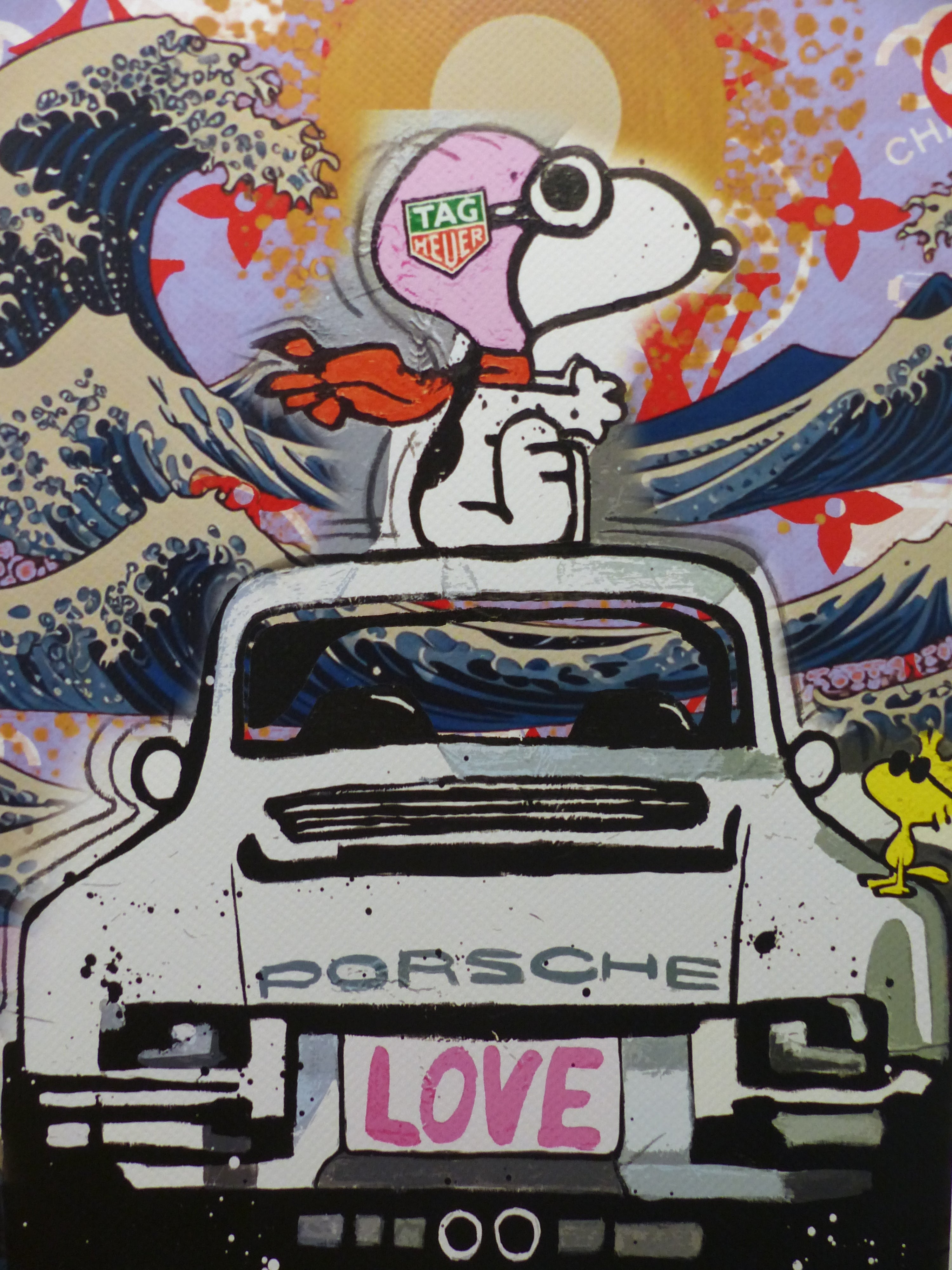 DEATH NYC "im wertigen Holzrahmen" Lithografie ltd.Edit. of "Porsche" 3D Siegel