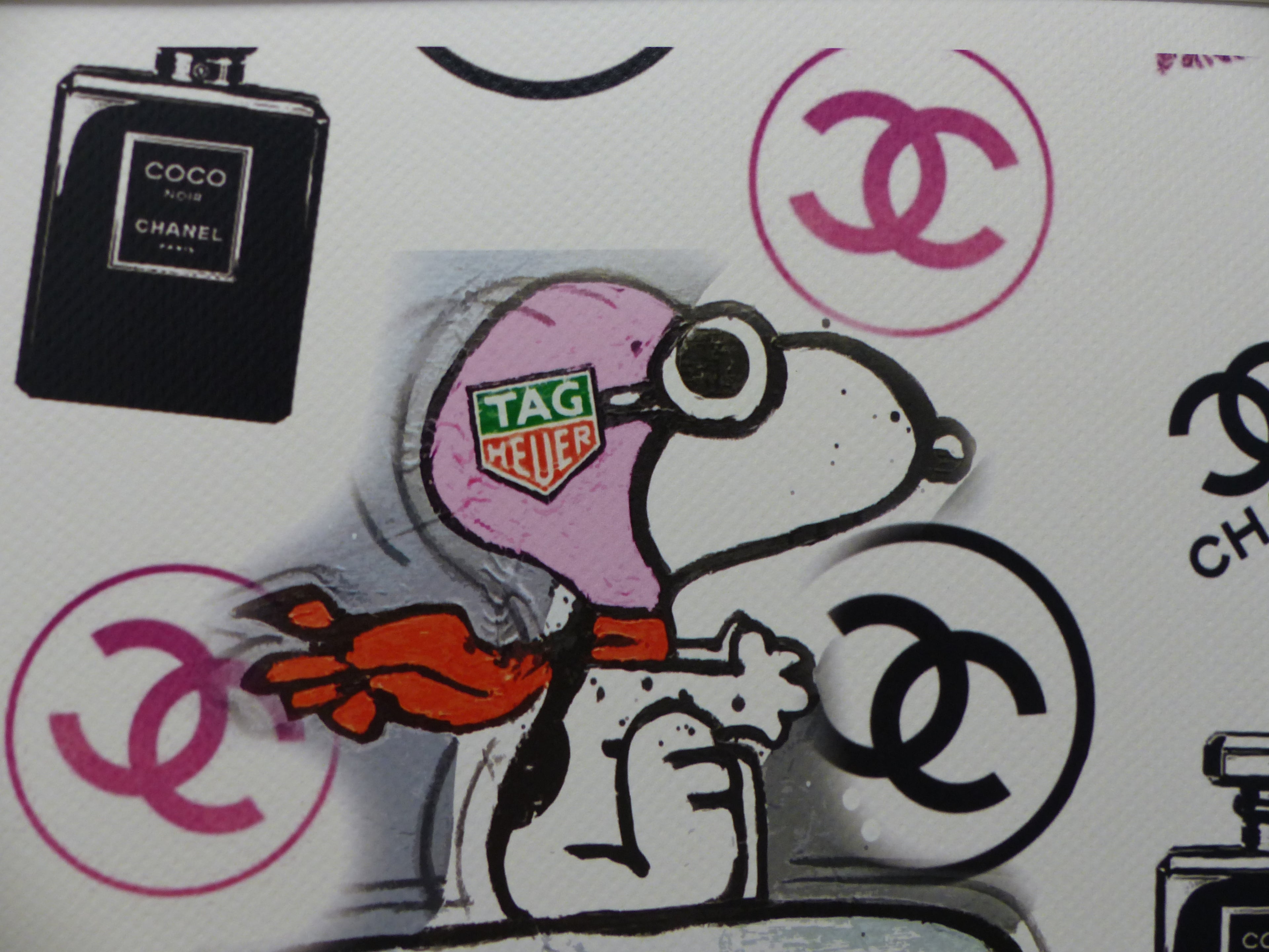 DEATH NYC Lithographie "Snoopy with Porsche" ltd. Edition of "120" 3D Siegel und COA