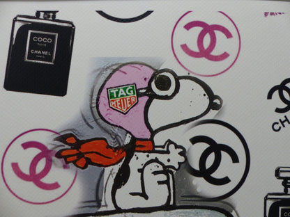 DEATH NYC Lithographie "Snoopy with Porsche" ltd. Edition of "120" 3D Siegel und COA