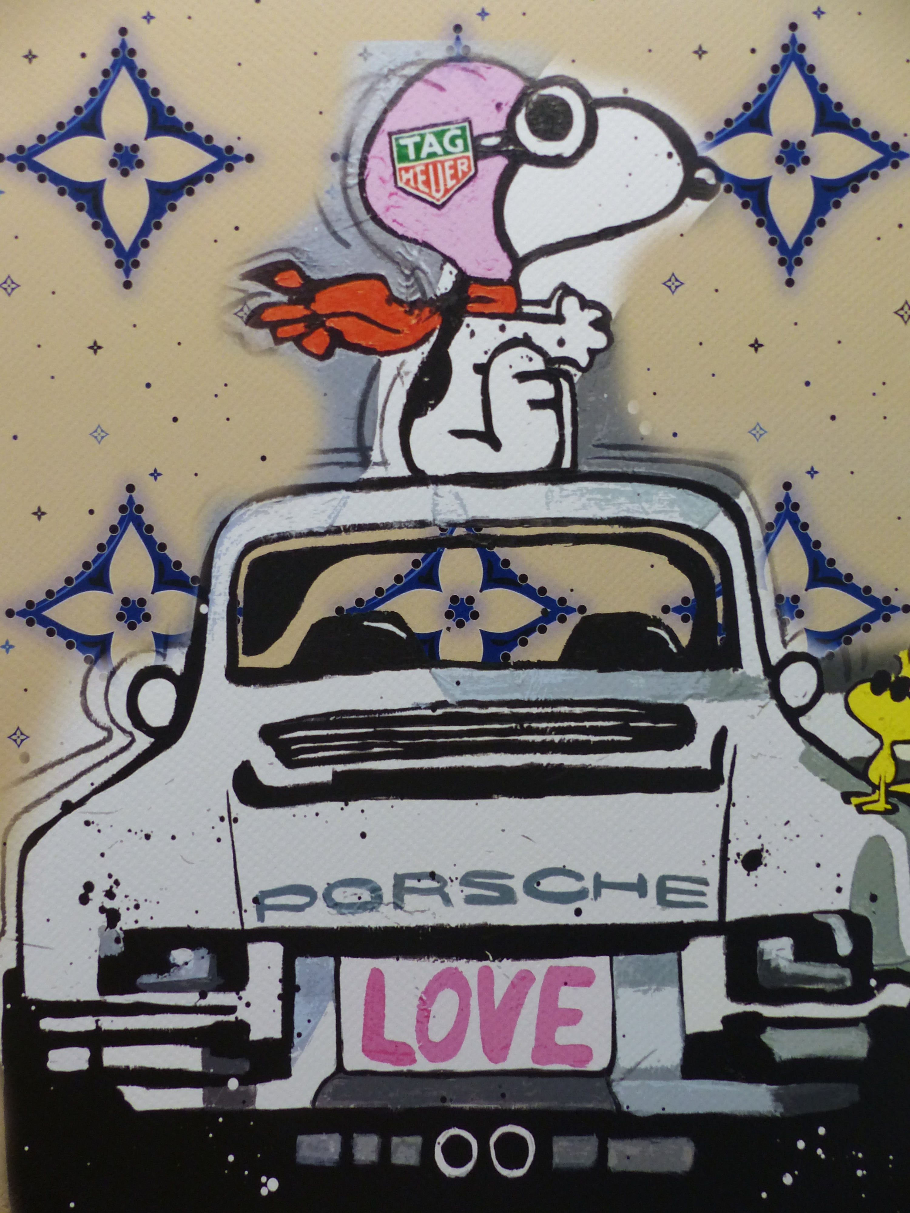 DEATH NYC im wertigen Holzrahmen Lithografie ltd.Edit. of 120  "Porsche" 3D Siegel