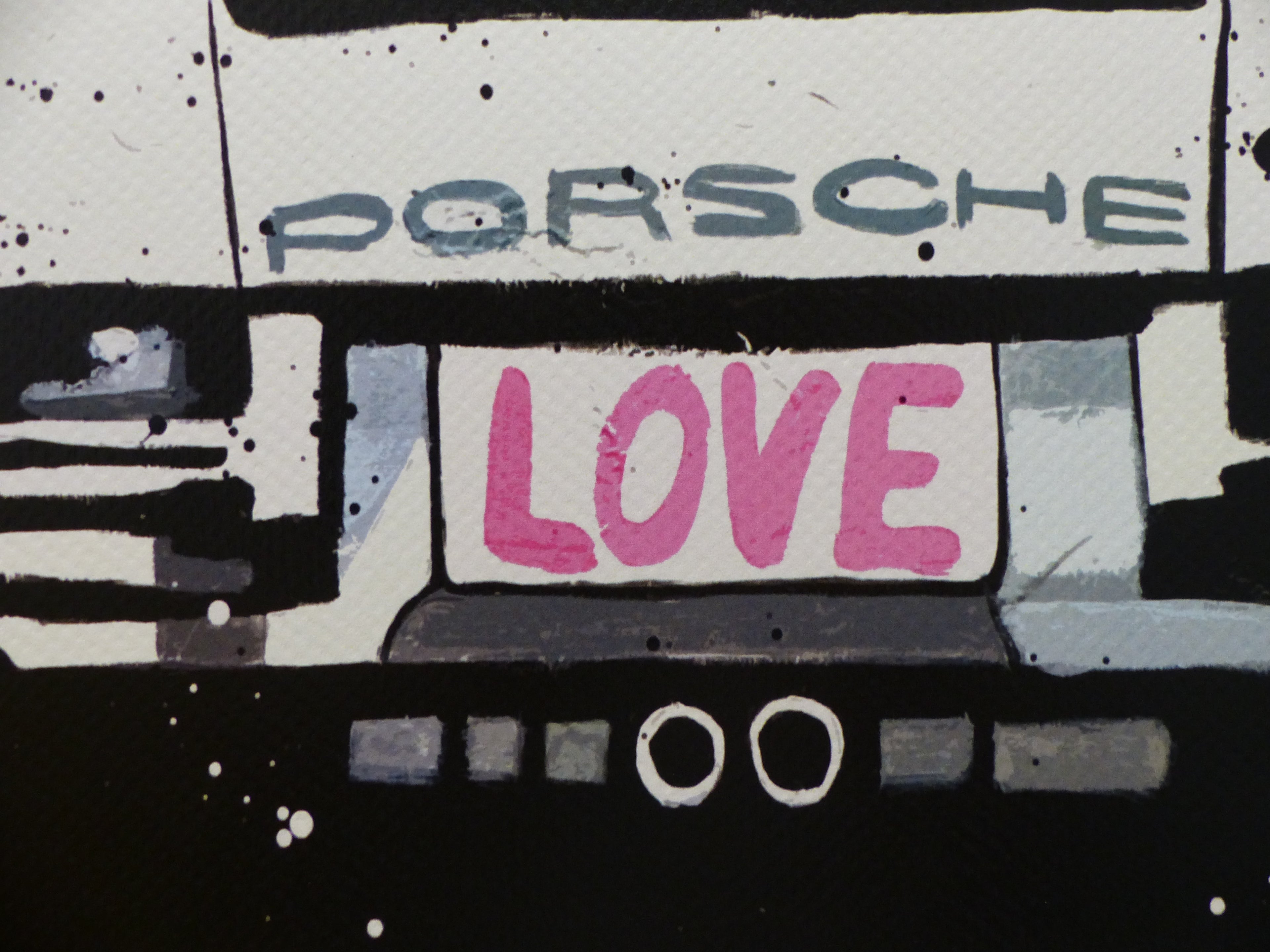 DEATH NYC im wertigen Holzrahmen Lithografie ltd.Edit. of 120  "Porsche" 3D Siegel