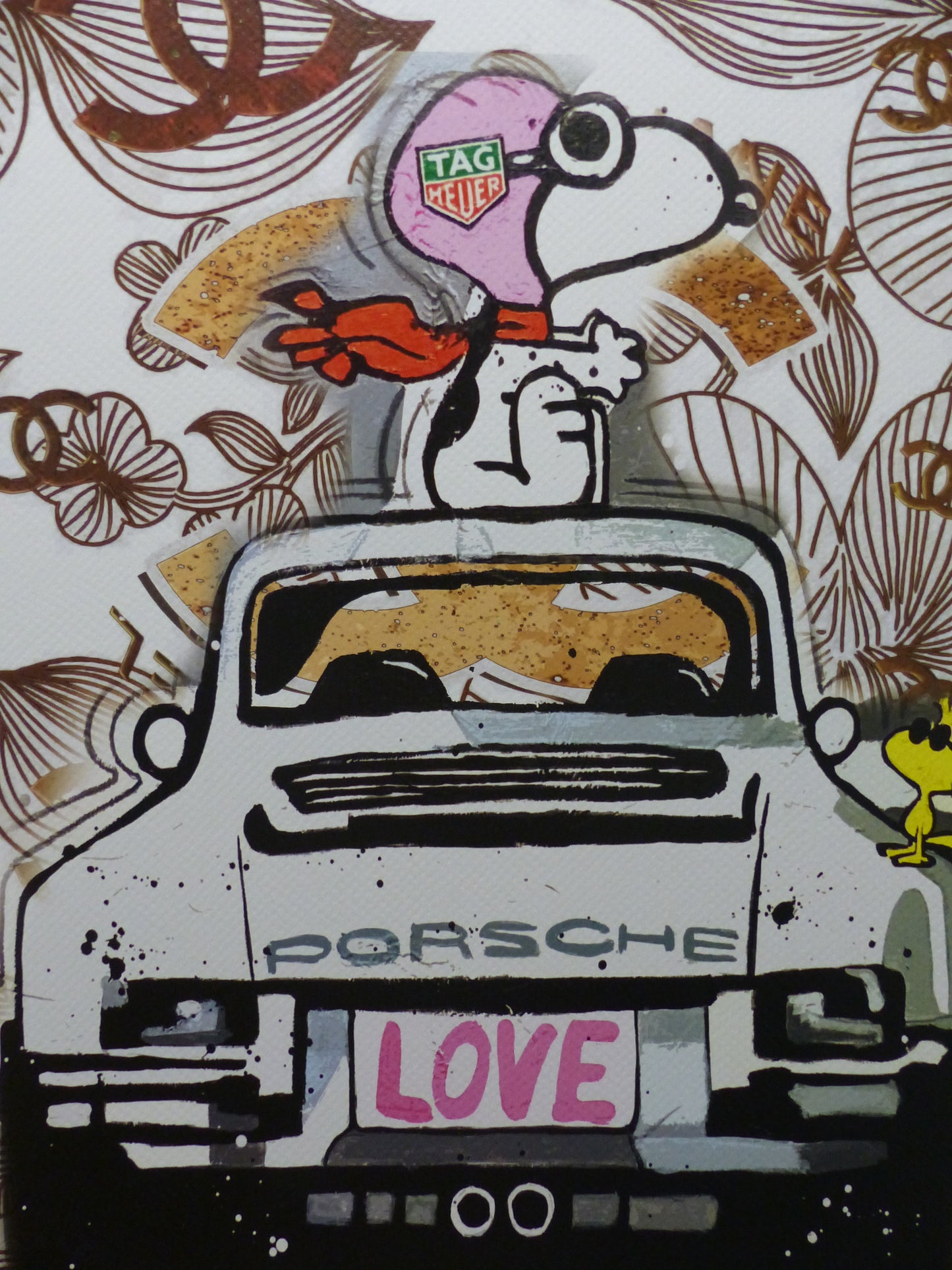 DEATH NYC Lithographie "Snoopy with Porsche" ltd. Edition of "120" 3D Siegel und COA (Kopie)