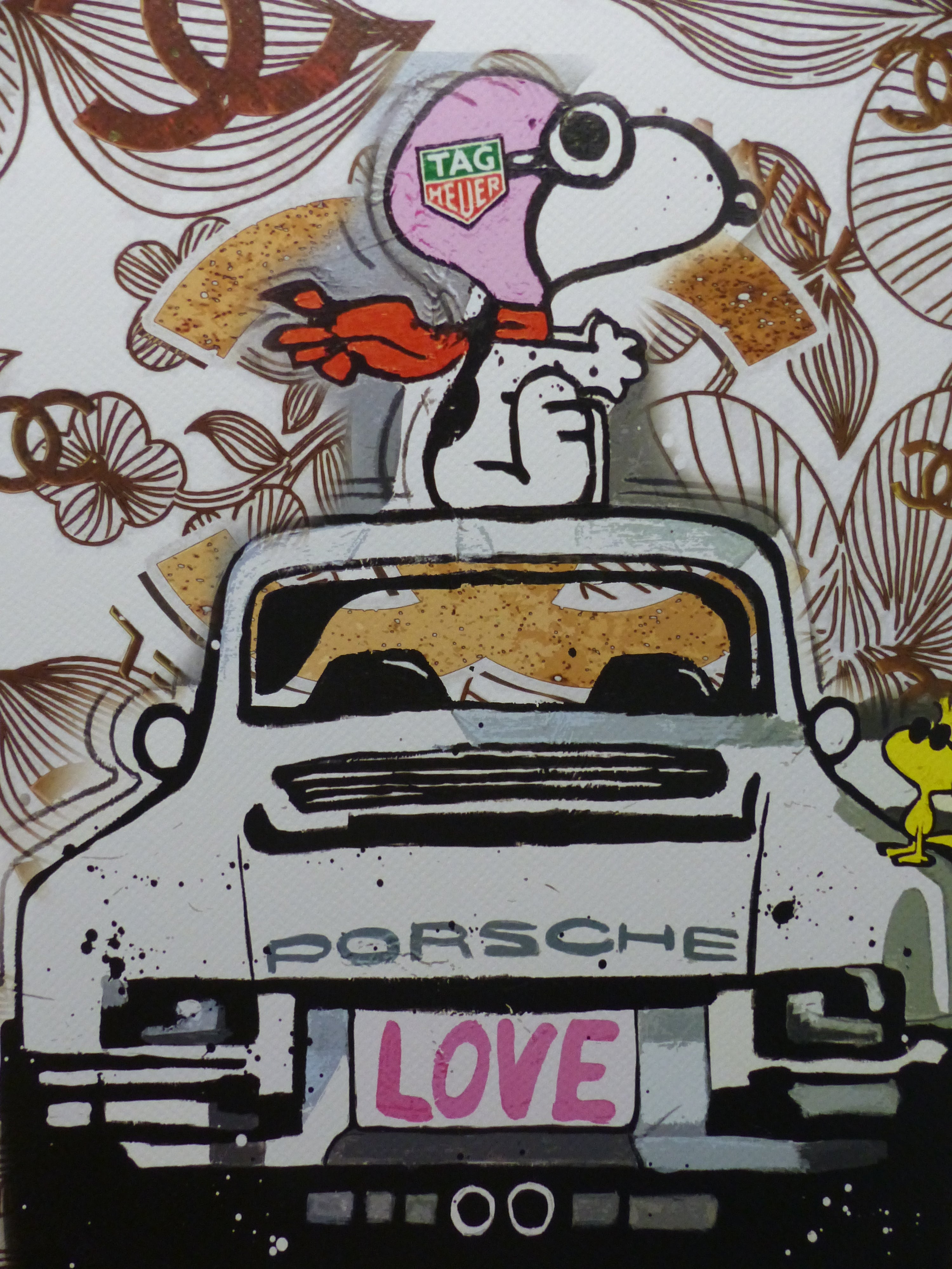 DEATH NYC Lithographie "Snoopy with Porsche" ltd. Edition of "120" 3D Siegel und COA (Kopie)