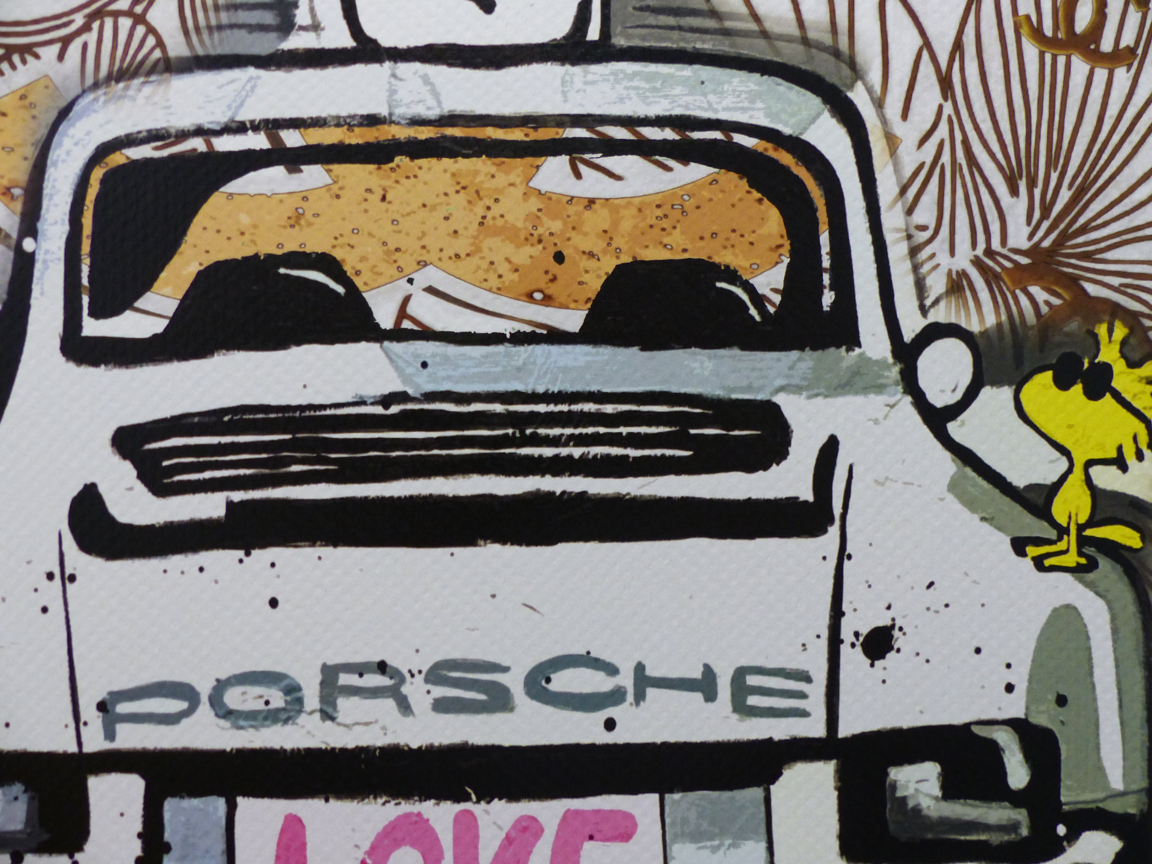 DEATH NYC Lithographie "Snoopy with Porsche" ltd. Edition of "120" 3D Siegel und COA (Kopie)