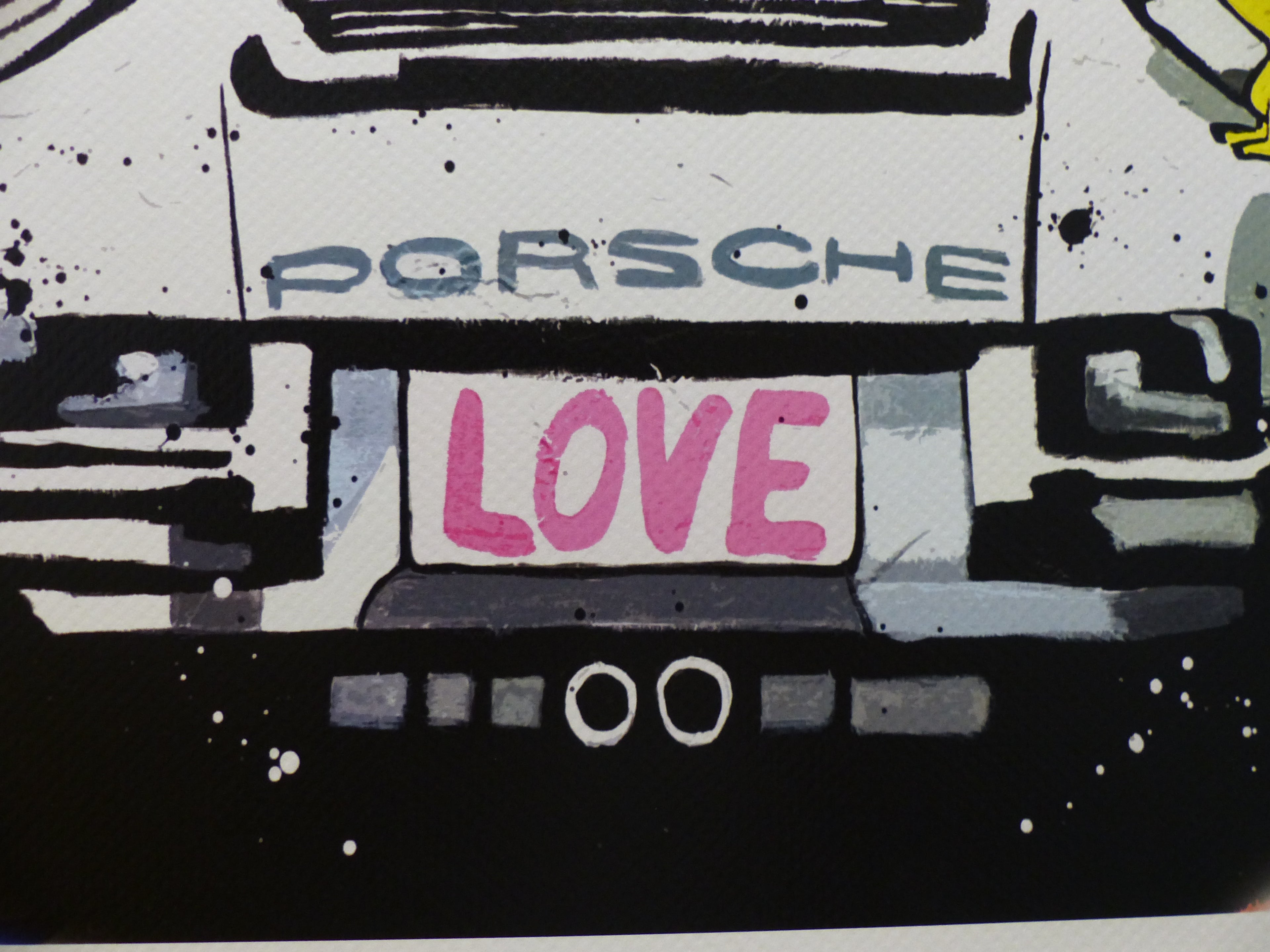 DEATH NYC Lithographie "Snoopy with Porsche" "im wertigen Holzrahmen" ltd.Edit. of "120" 3D Siegel COA
