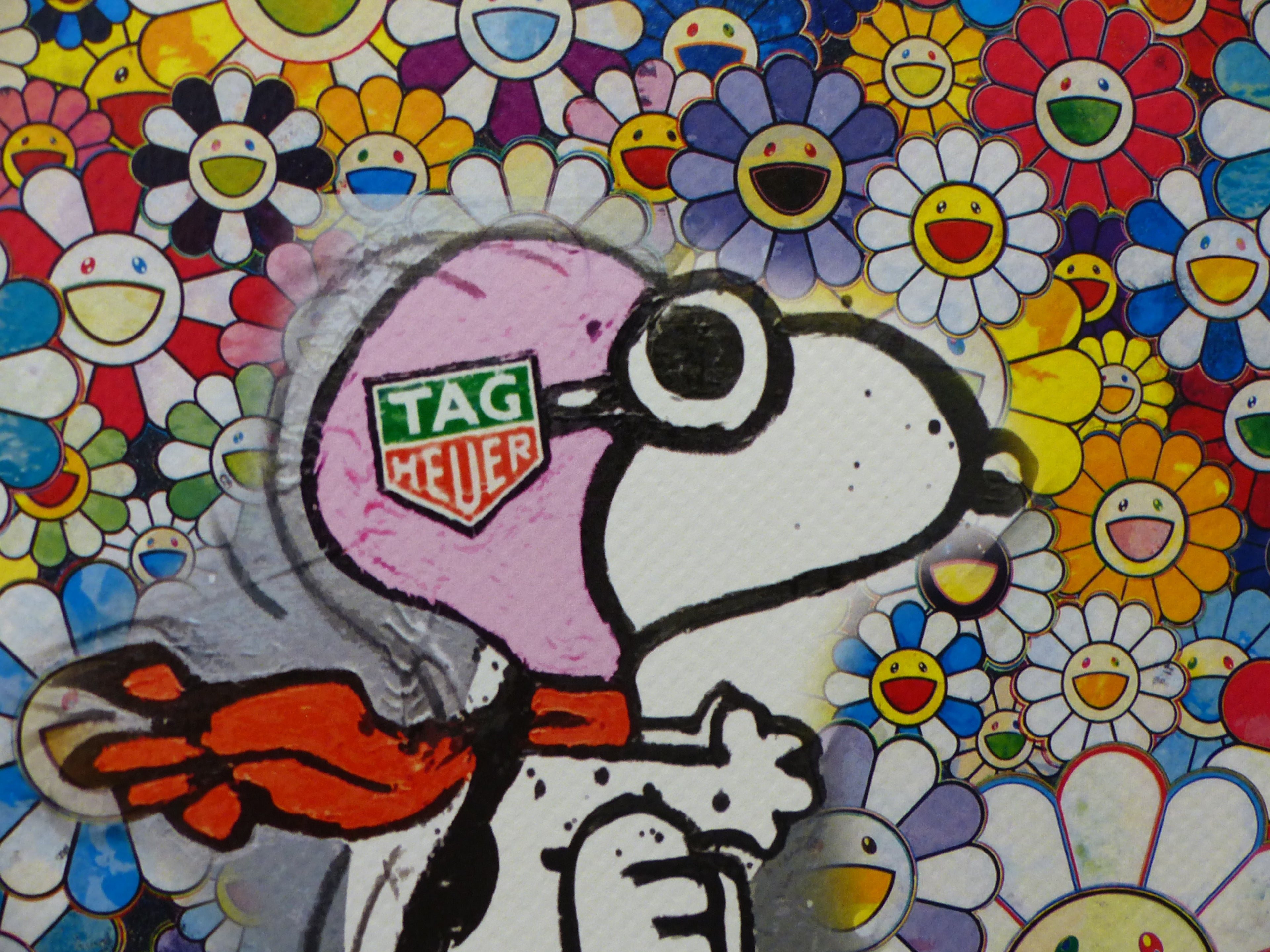 DEATH NYC Lithografie  "Snoopy with Porsche" limited Edition of "120" 3D-Siegel COA