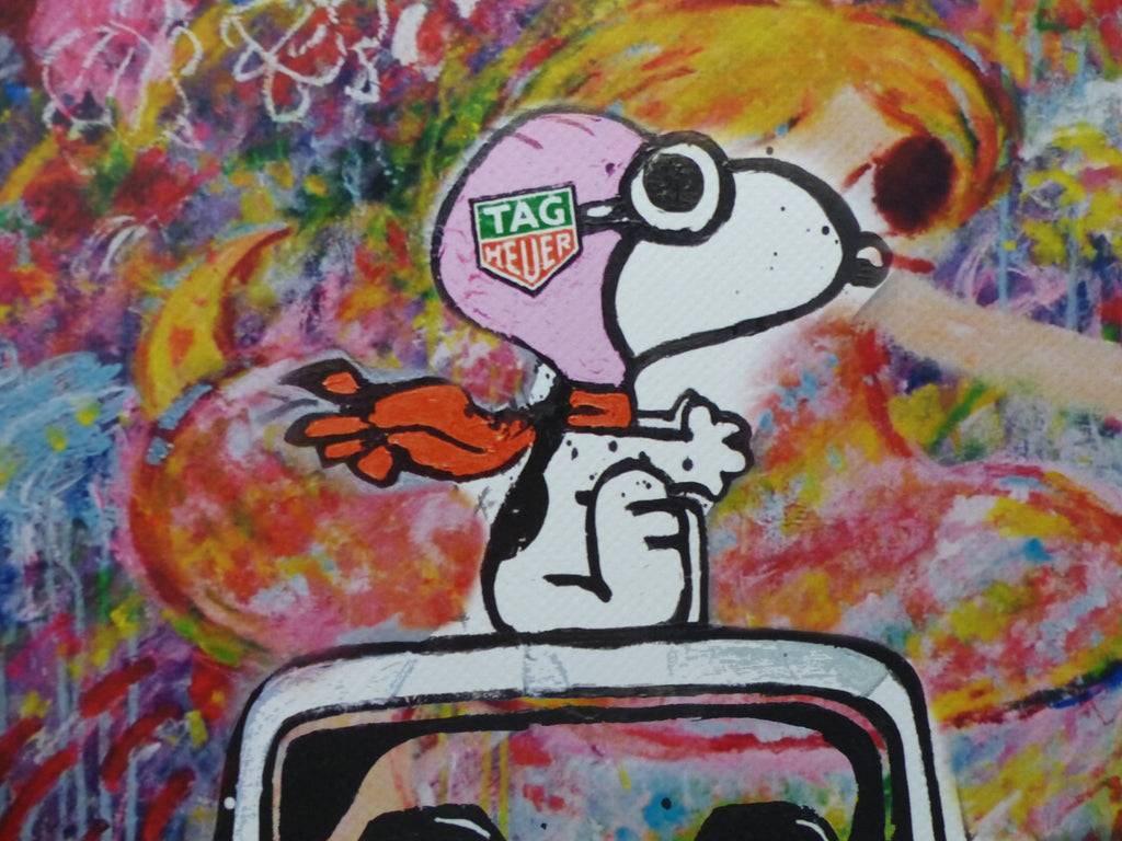 DEATH NYC Snoopy with Porsche Lithografie ltd.Edit. of "120" 3D Siegel COA