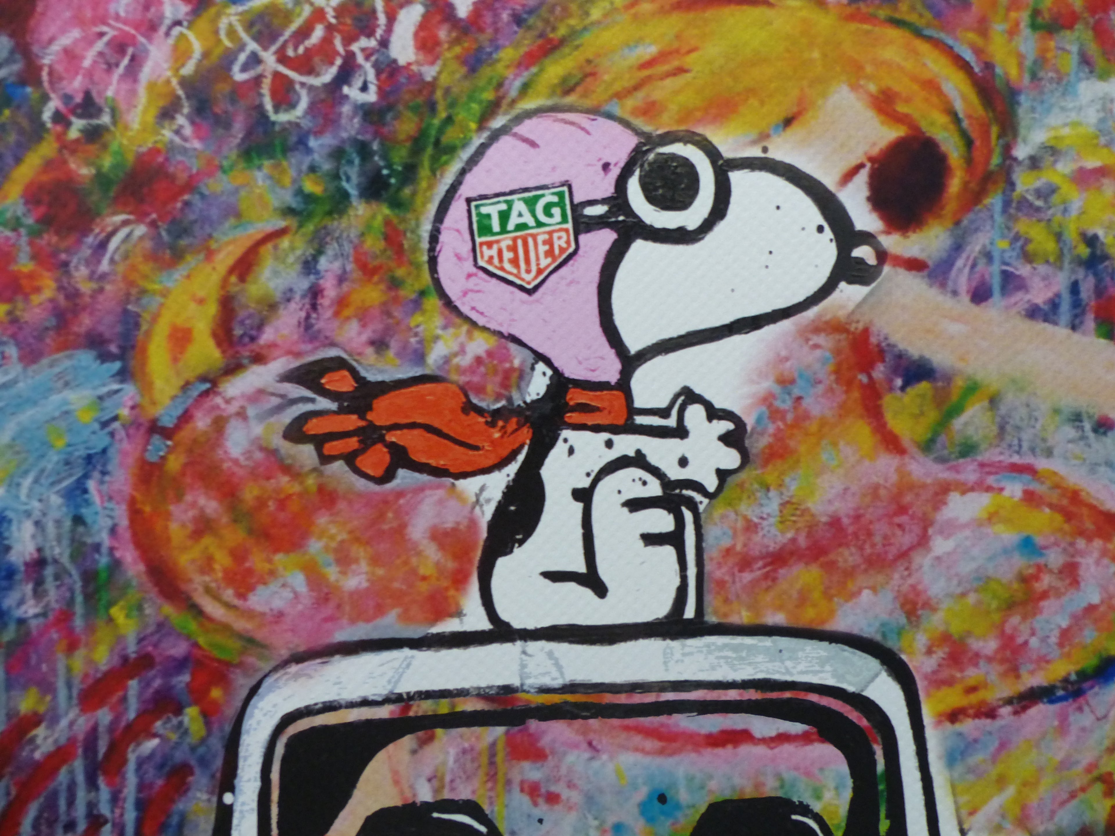 DEATH NYC Snoopy with Porsche Lithografie ltd.Edit. of "120" 3D Siegel COA