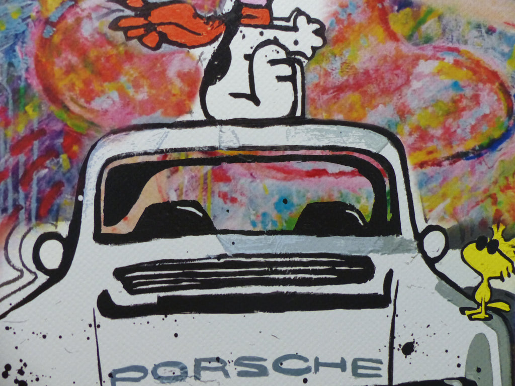 DEATH NYC Snoopy with Porsche Lithografie ltd.Edit. of "120" 3D Siegel COA