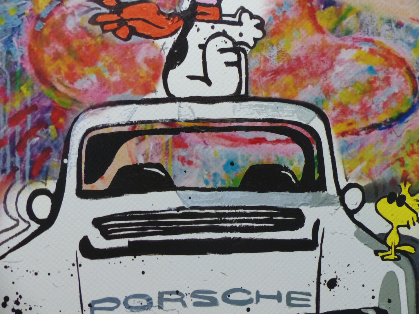 DEATH NYC Snoopy with Porsche Lithografie ltd.Edit. of "120" 3D Siegel COA