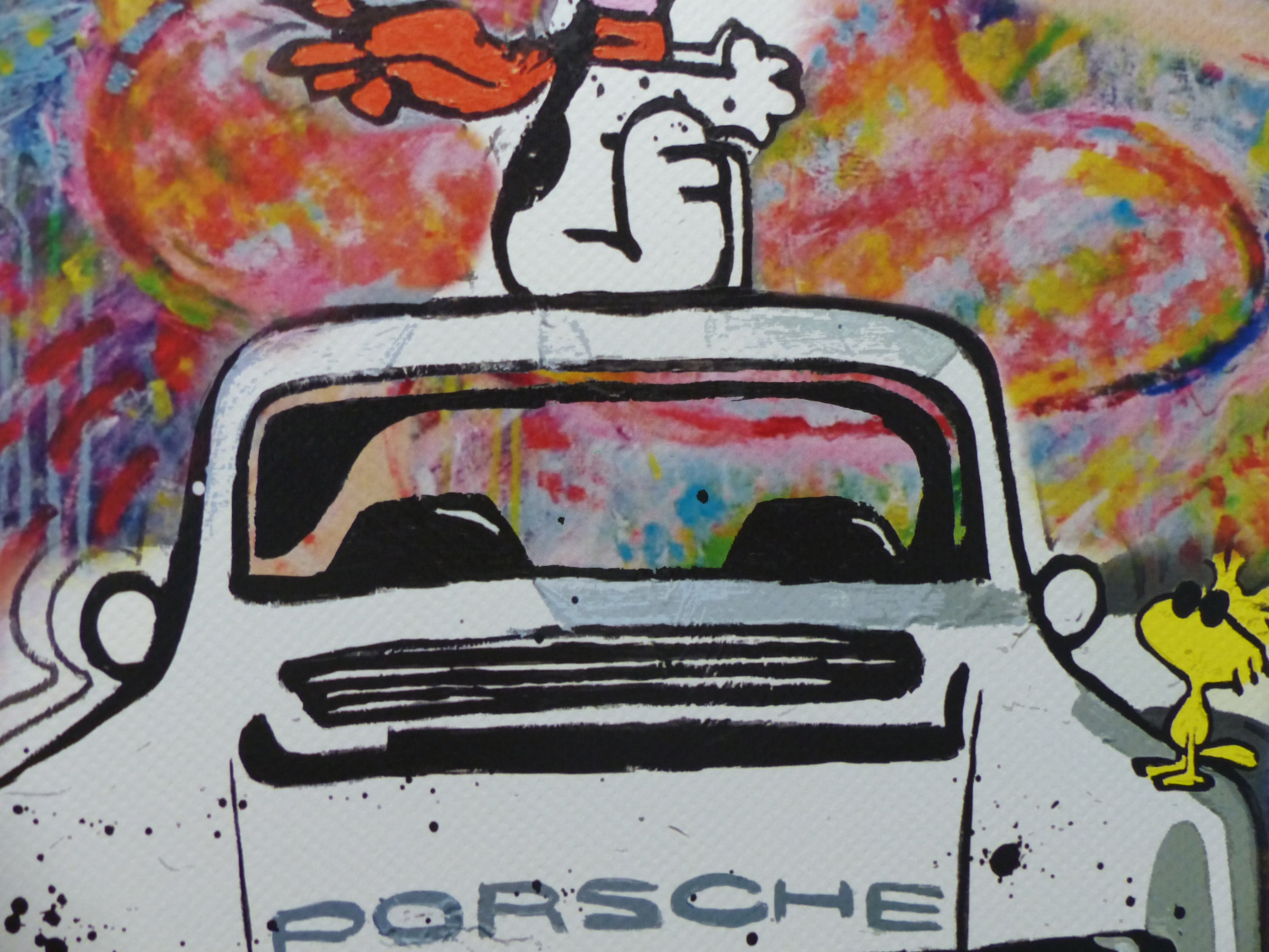 DEATH NYC Snoopy with Porsche Lithografie ltd.Edit. of "120" 3D Siegel COA