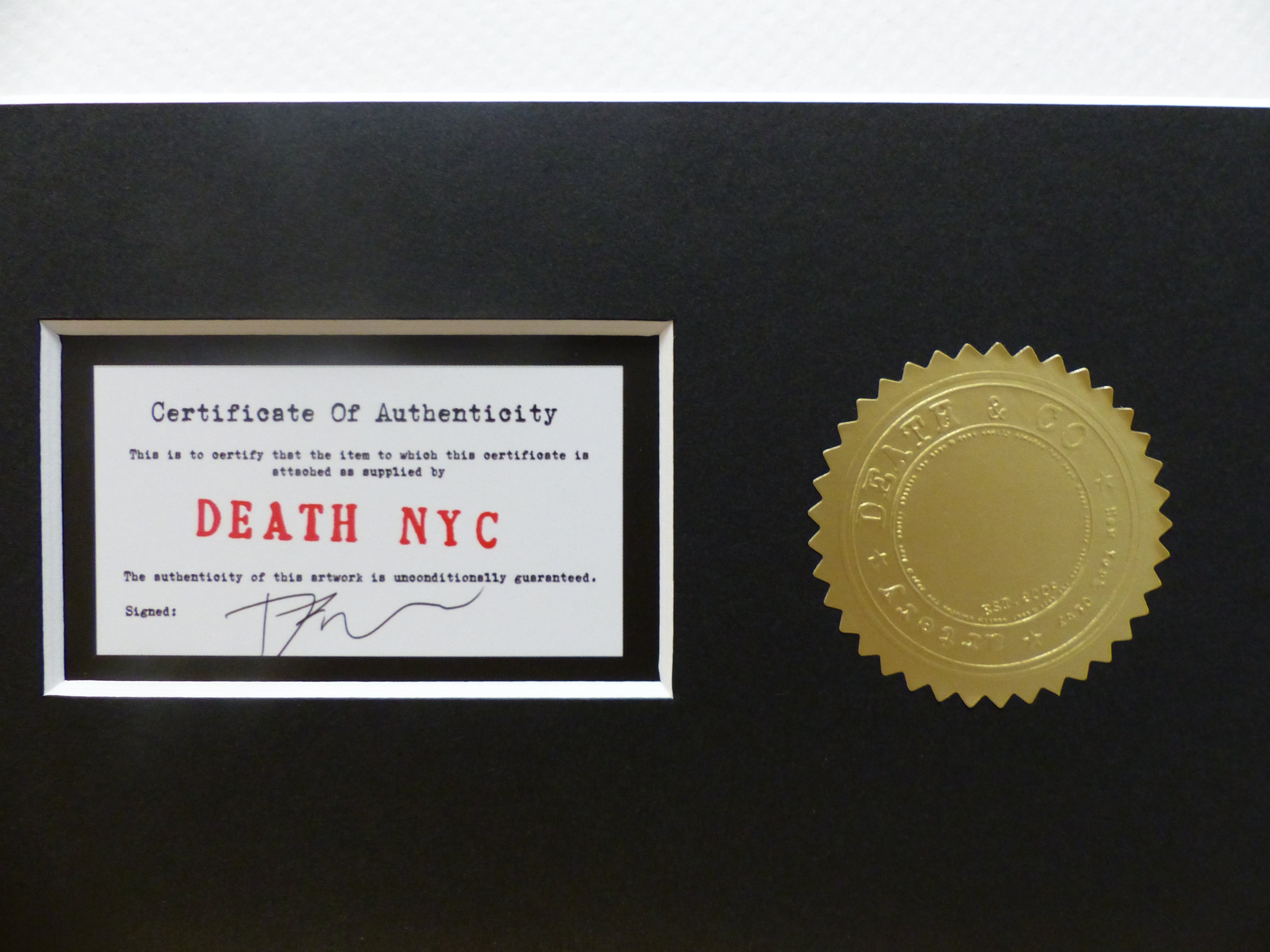DEATH NYC "GERAHMT" Lithografie limitiert "Rolling Stones" 3D Siegel Zertifikat