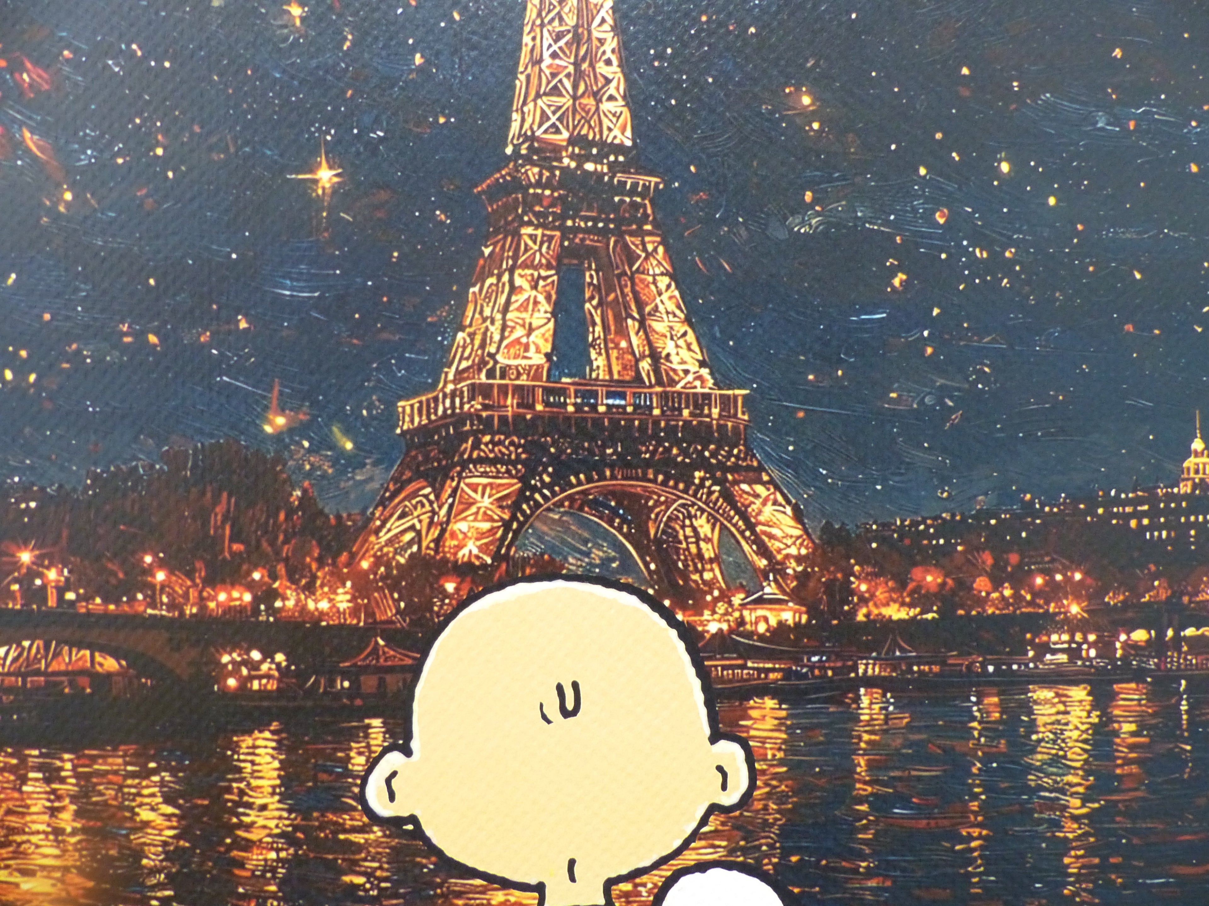 DEATH NYC fertig gerahmte Lithografie ltd.Edit. of 100 "Charly Brown and Snoopy" 3D Siegel
