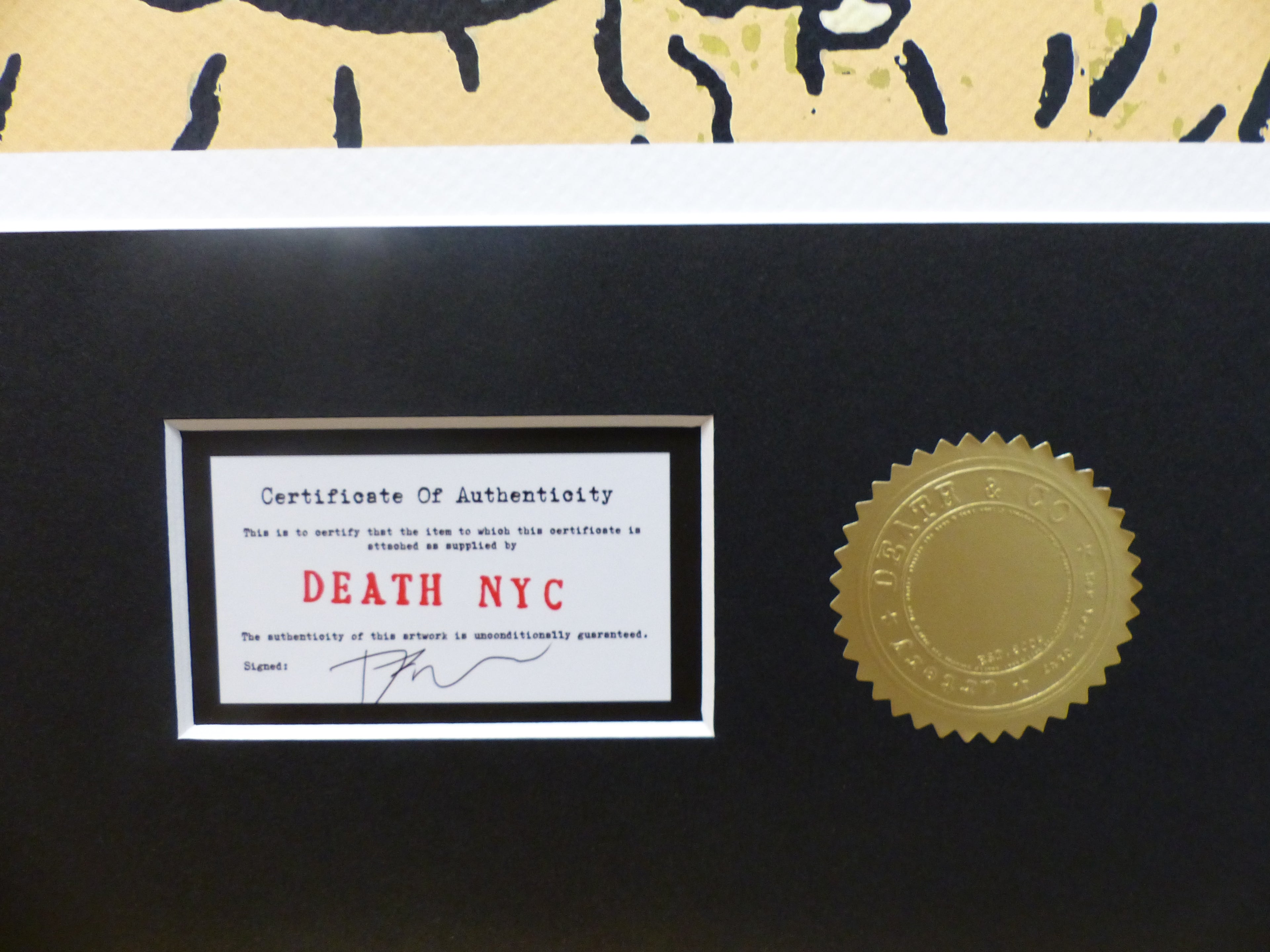 DEATH NYC fertig gerahmte Lithografie ltd.Edit. of 100 "Charly Brown and Snoopy" 3D Siegel