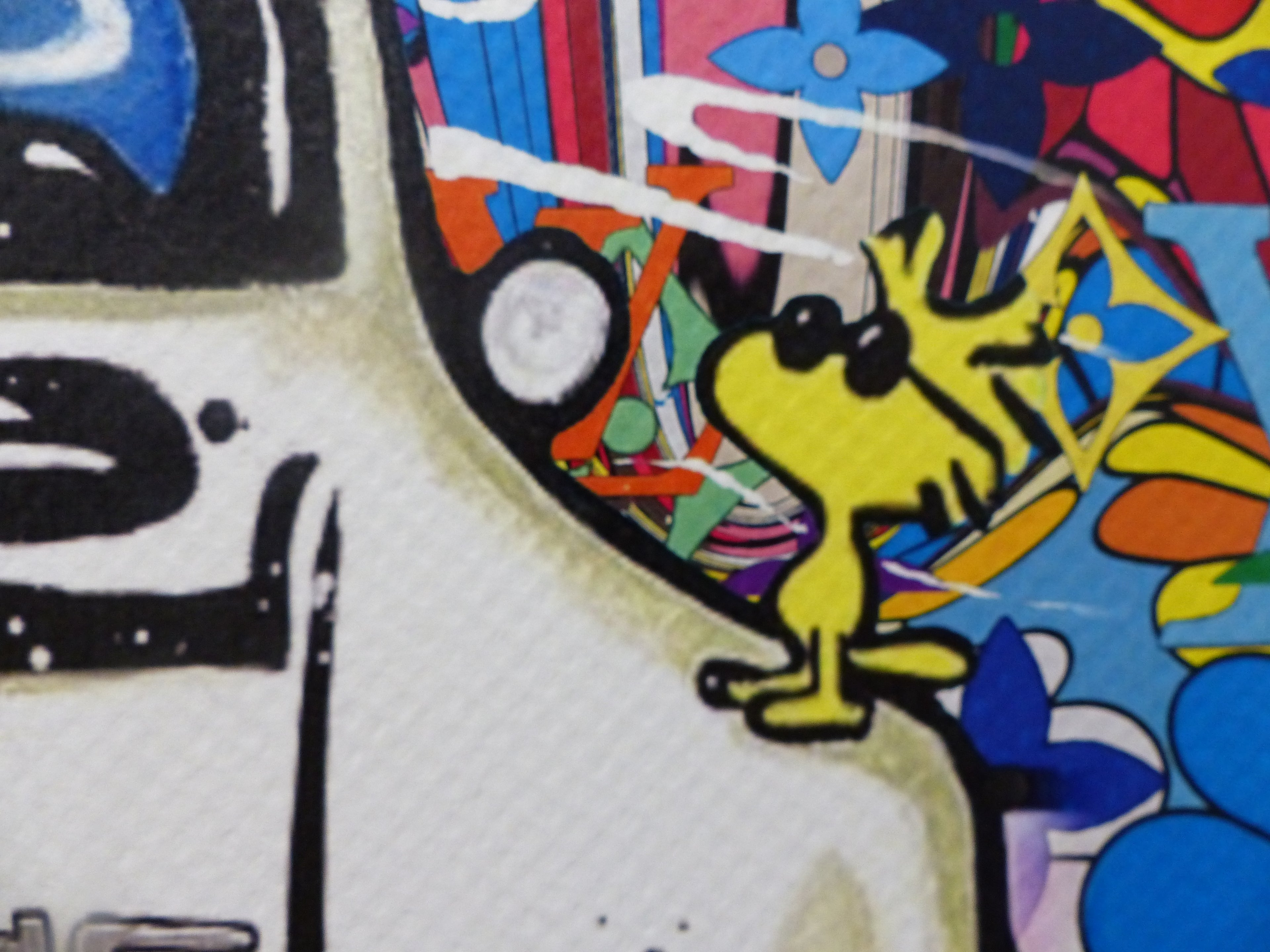 DEATH NYC Lithografie im wertigen Holzrahmen ltd.Edit. of 120 "Snoopy Porsche" 3D Siegel COA