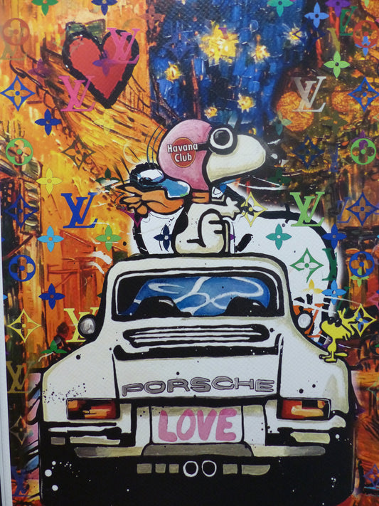 DEATH NYC "im wertigen Holzrahmen" Lithografie ltd.Edit. of "120" "Porsche" 3D Siegel