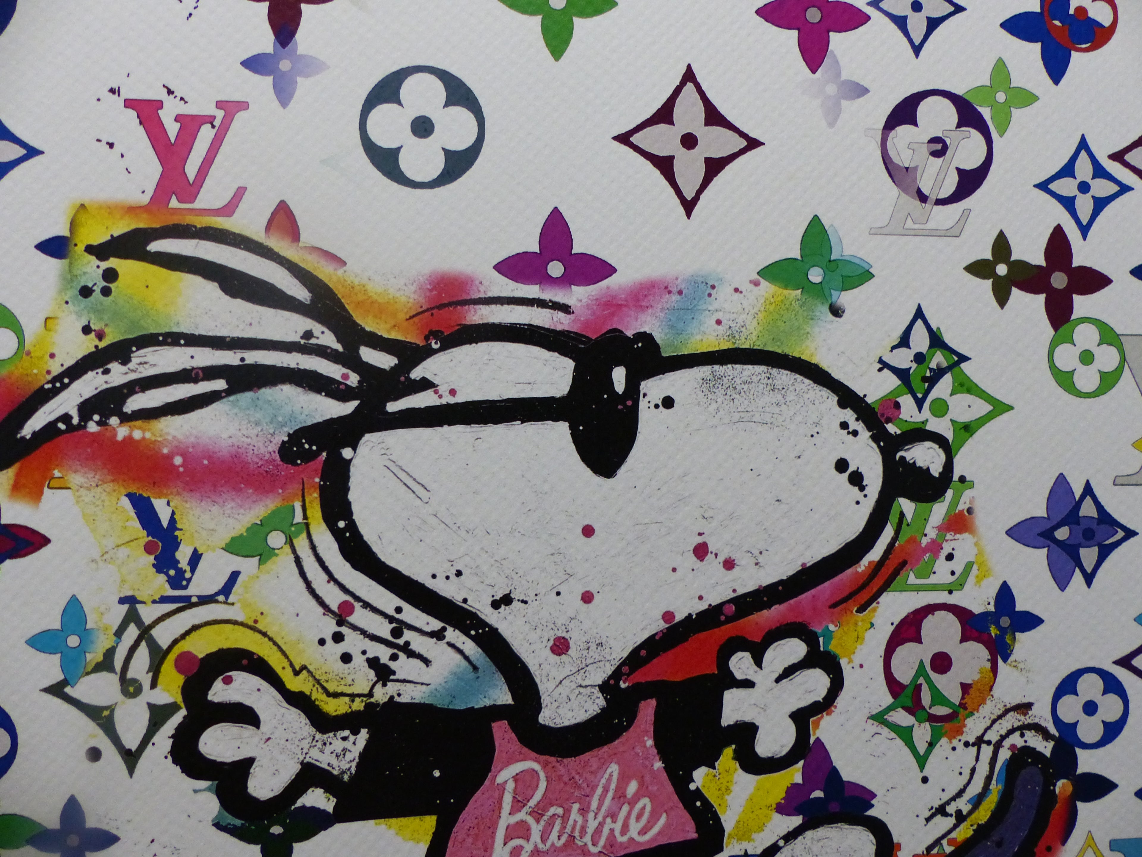 DEATH NYC fertig gerahmte Lithografie ltd. edition C.O.A. "Snoopy Barbie skateboard" 3D Siegel
