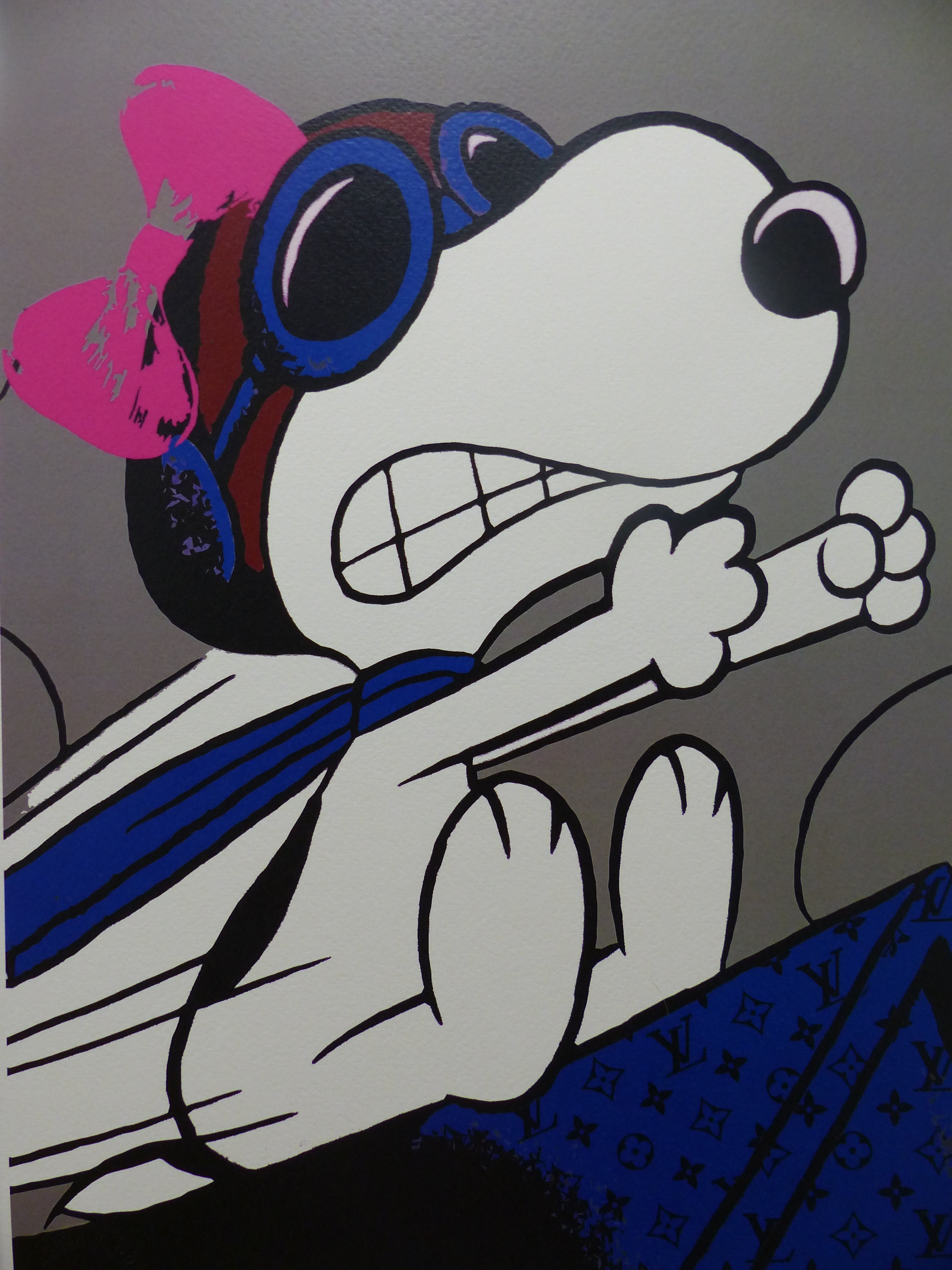 DEATH NYC fertig gerahmte Lithografie ltd.Edit. of 100 "Snoopy in rage" 3D Siegel COA