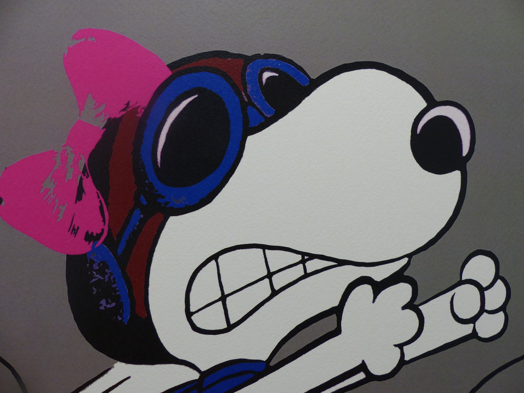 DEATH NYC fertig gerahmte Lithografie ltd.Edit. of 100 "Snoopy in rage" 3D Siegel COA