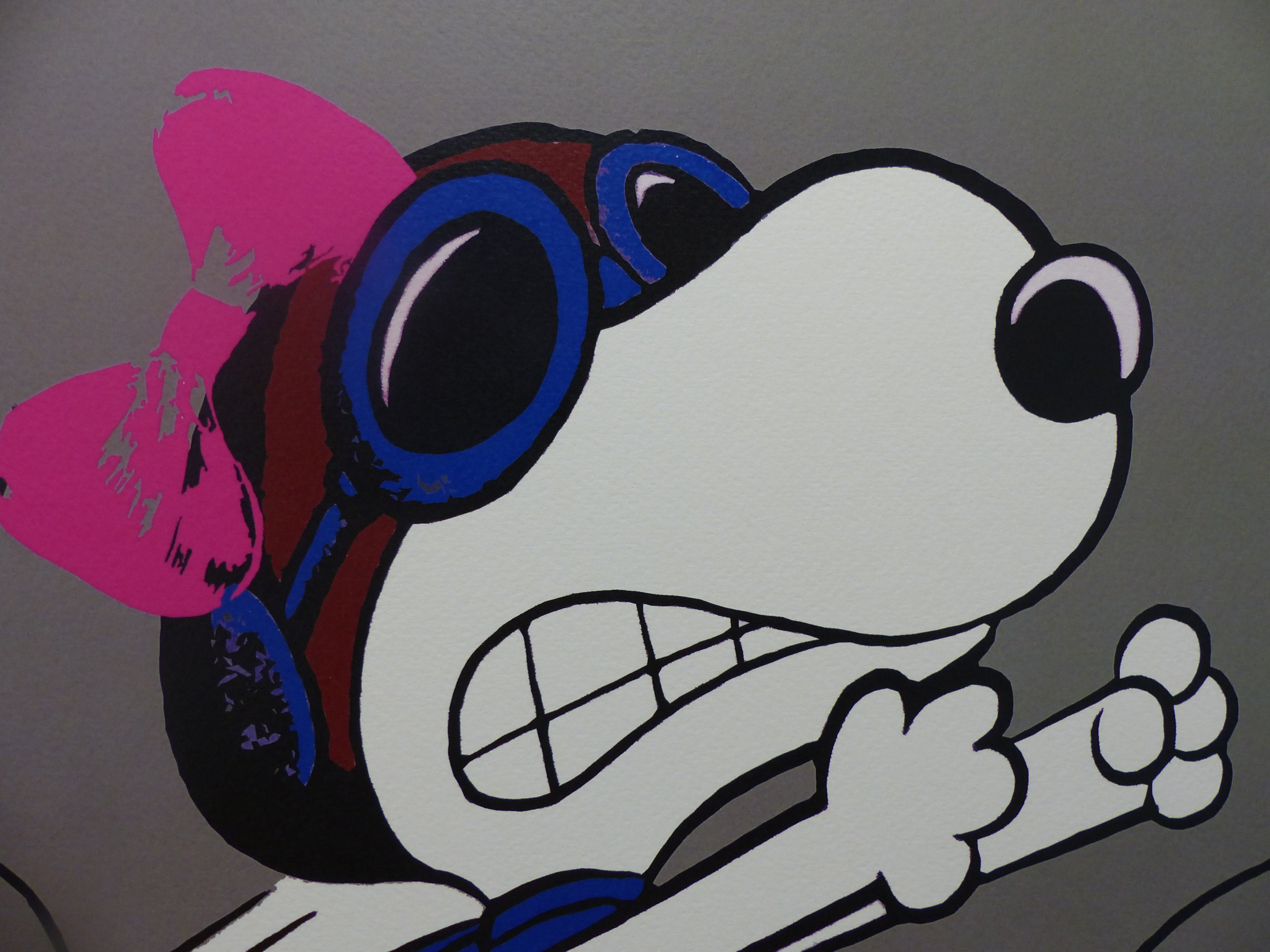 DEATH NYC fertig gerahmte Lithografie ltd.Edit. of 100 "Snoopy in rage" 3D Siegel COA