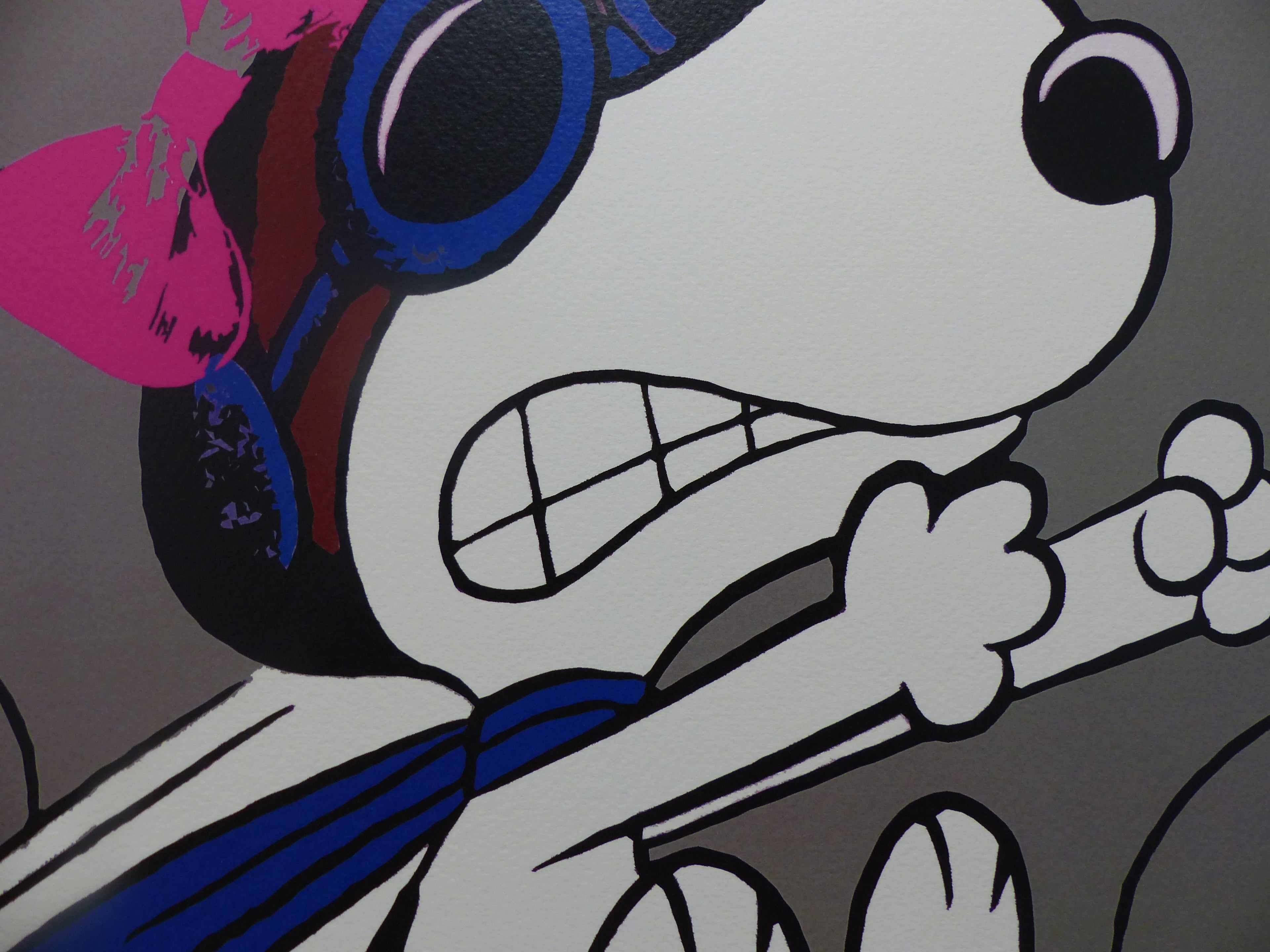 DEATH NYC fertig gerahmte Lithografie ltd.Edit. of 100 "Snoopy in rage" 3D Siegel COA